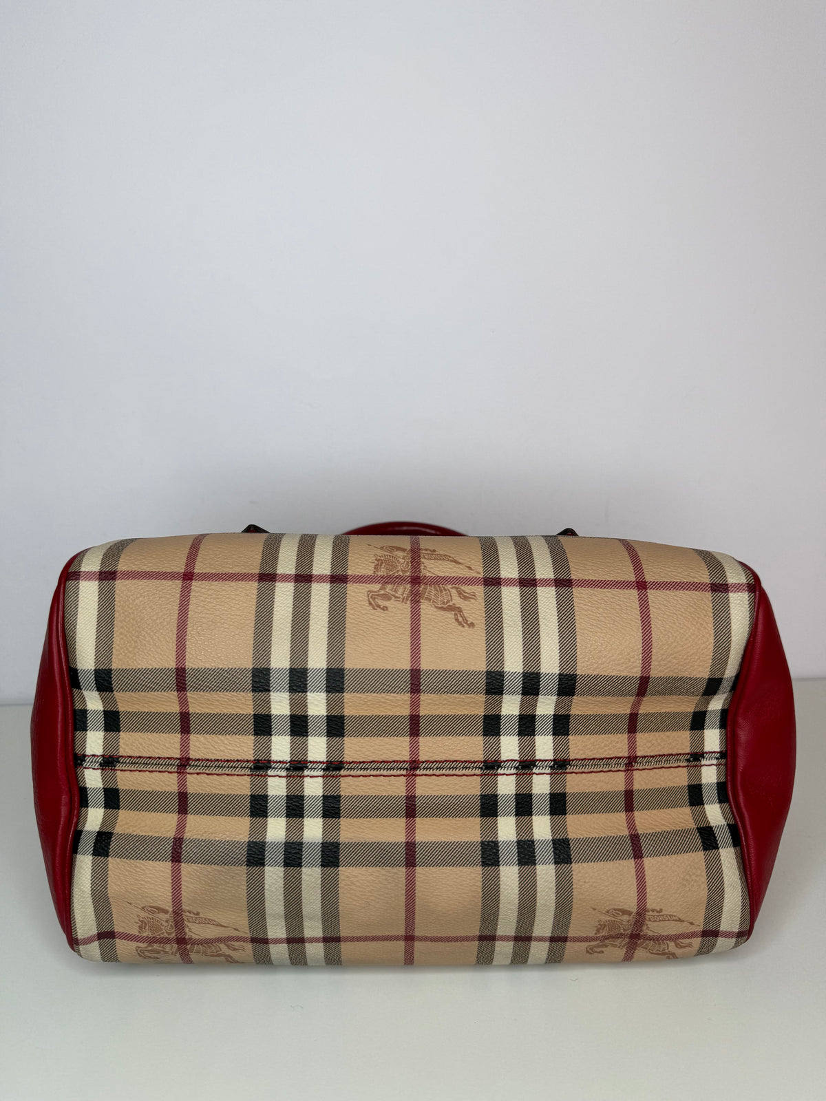 Burberry Red Haymarket Panel Blaze Bag