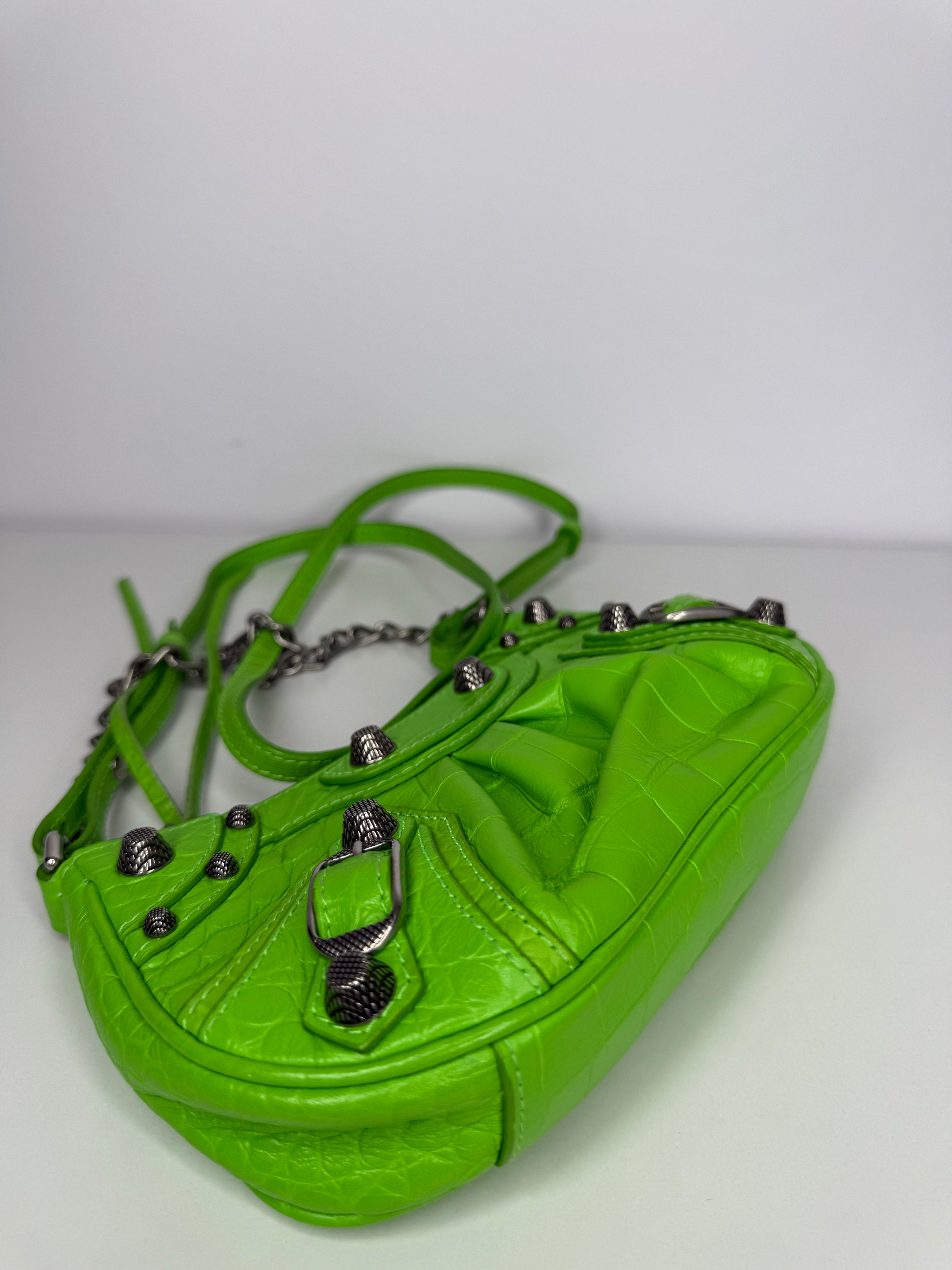 Balenciaga Le Cagole XS Shoulder Bag In Acid Green