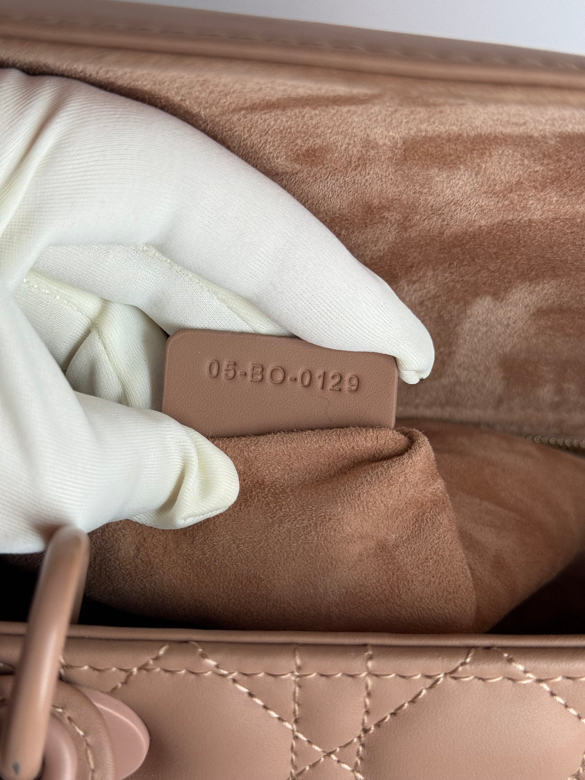 Christian Dior Large Lady Dior Beige Ultramatte Cannage Calfskin Leather Bag