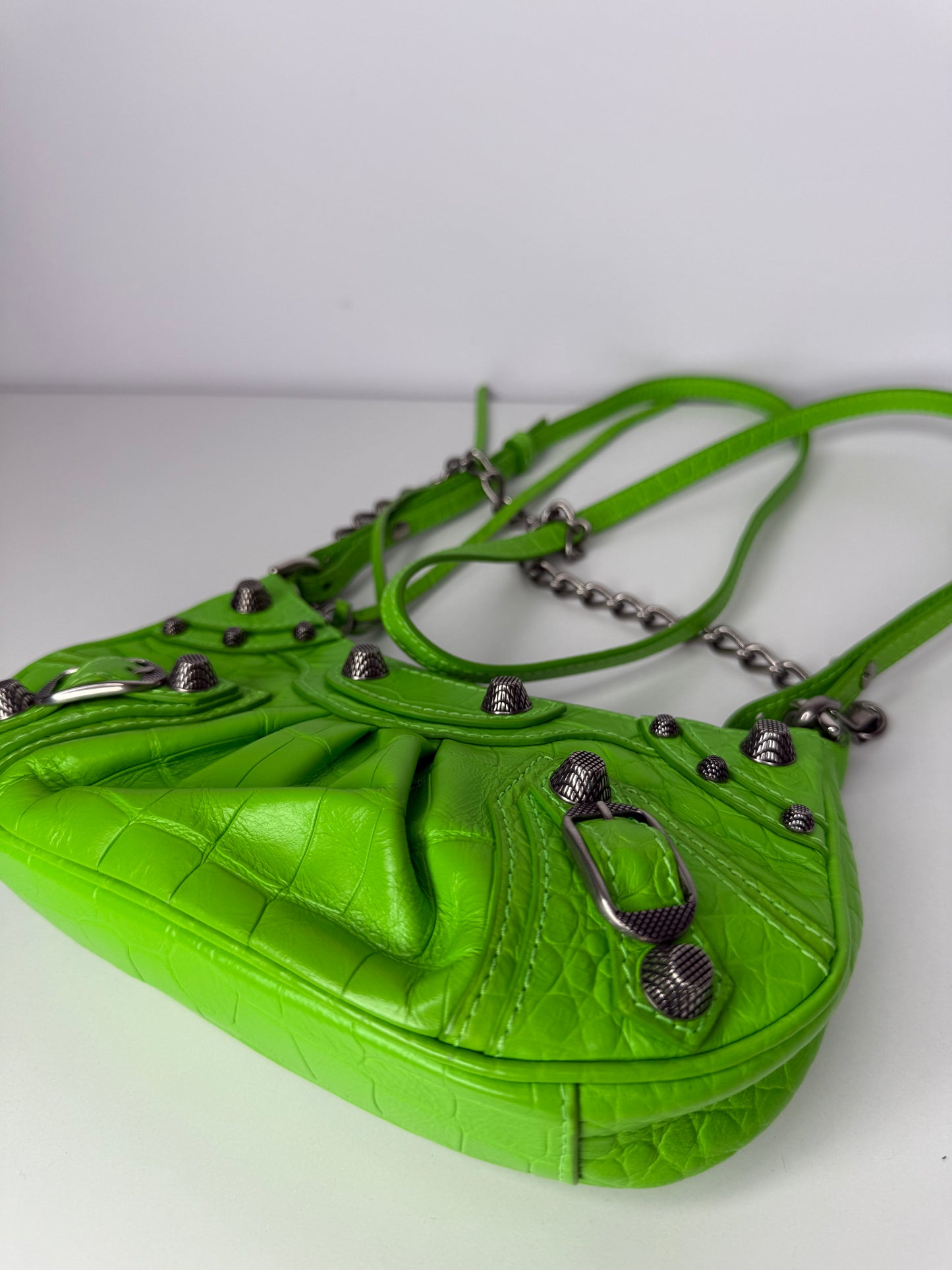 Balenciaga Le Cagole XS Shoulder Bag In Acid Green