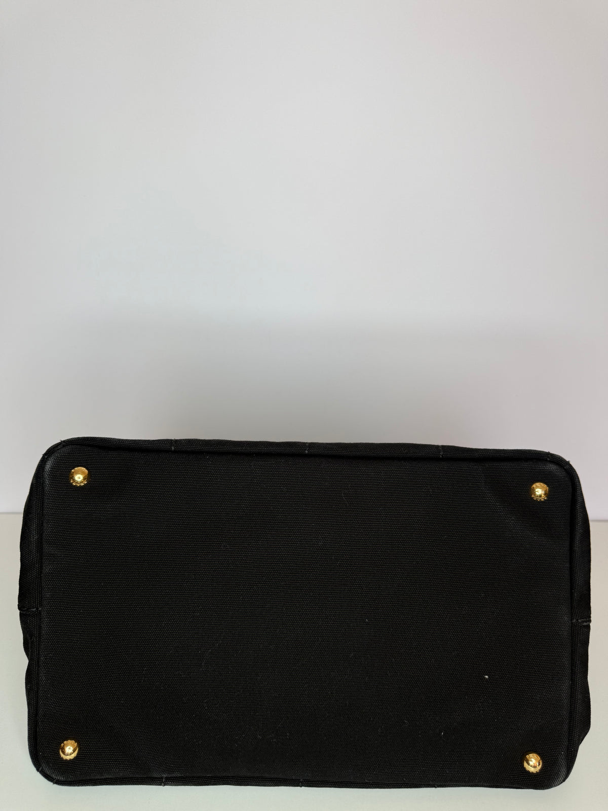 Prada Black Denim Canapa Logo Satchel