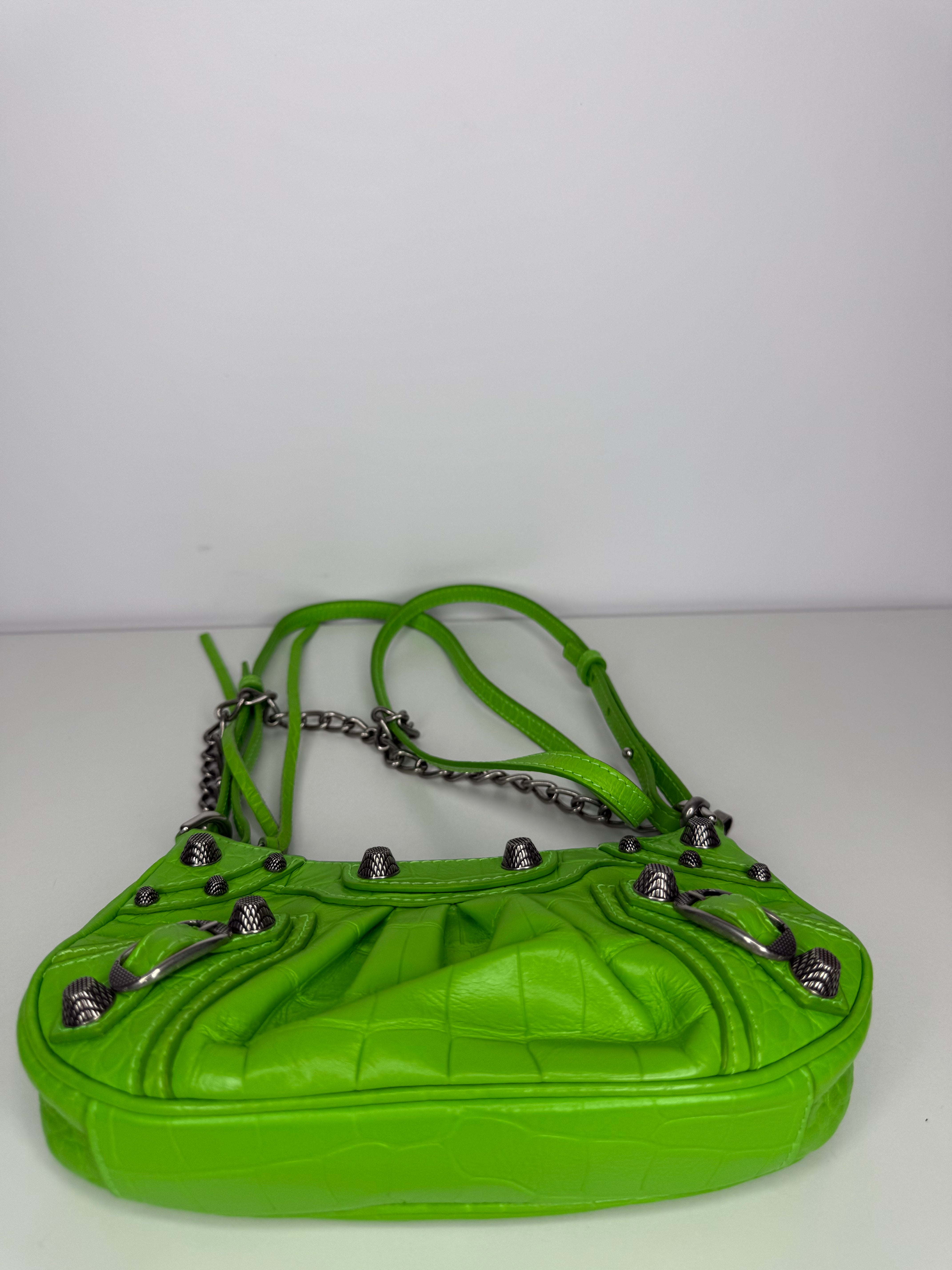 Balenciaga Le Cagole XS Shoulder Bag In Acid Green