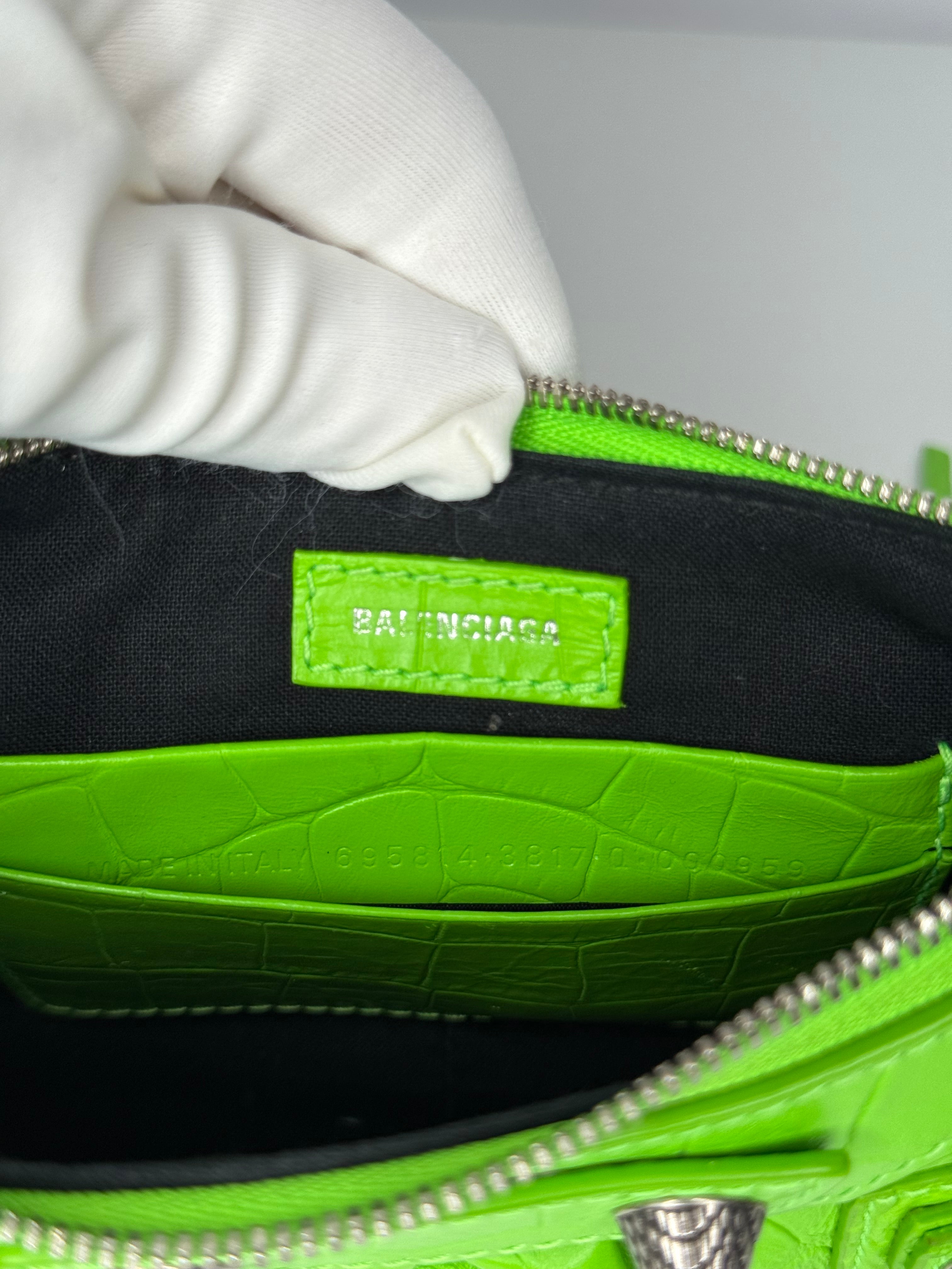 Balenciaga Le Cagole XS Shoulder Bag In Acid Green