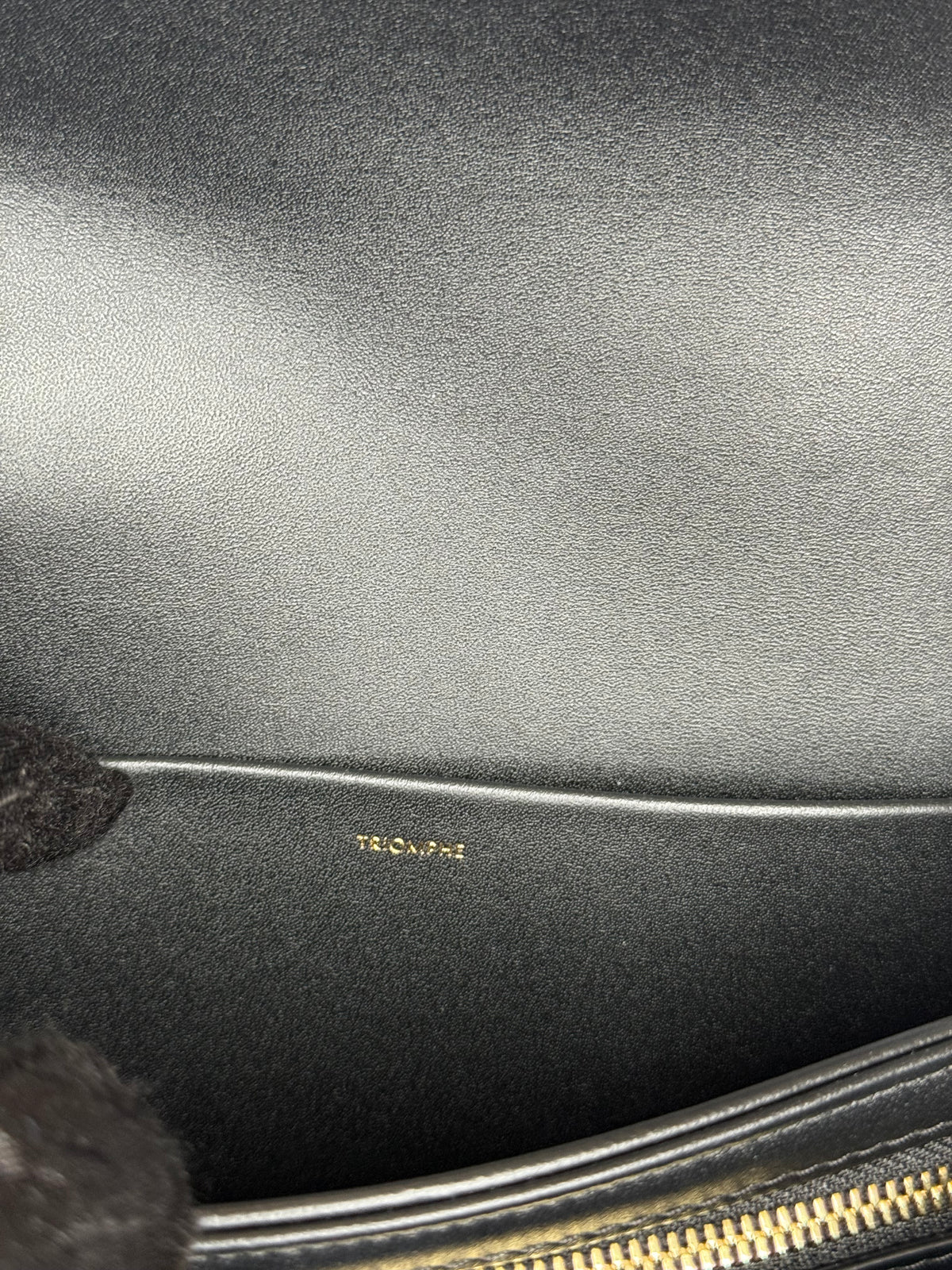 Celine Classique Triomphe Bag in Black Shiny Calfskin