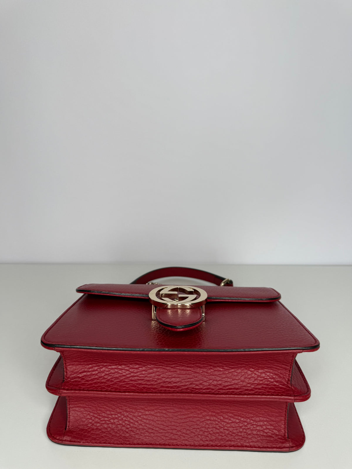 Gucci Red Dollar Calfskin Small Interlocking G Shoulder Bag