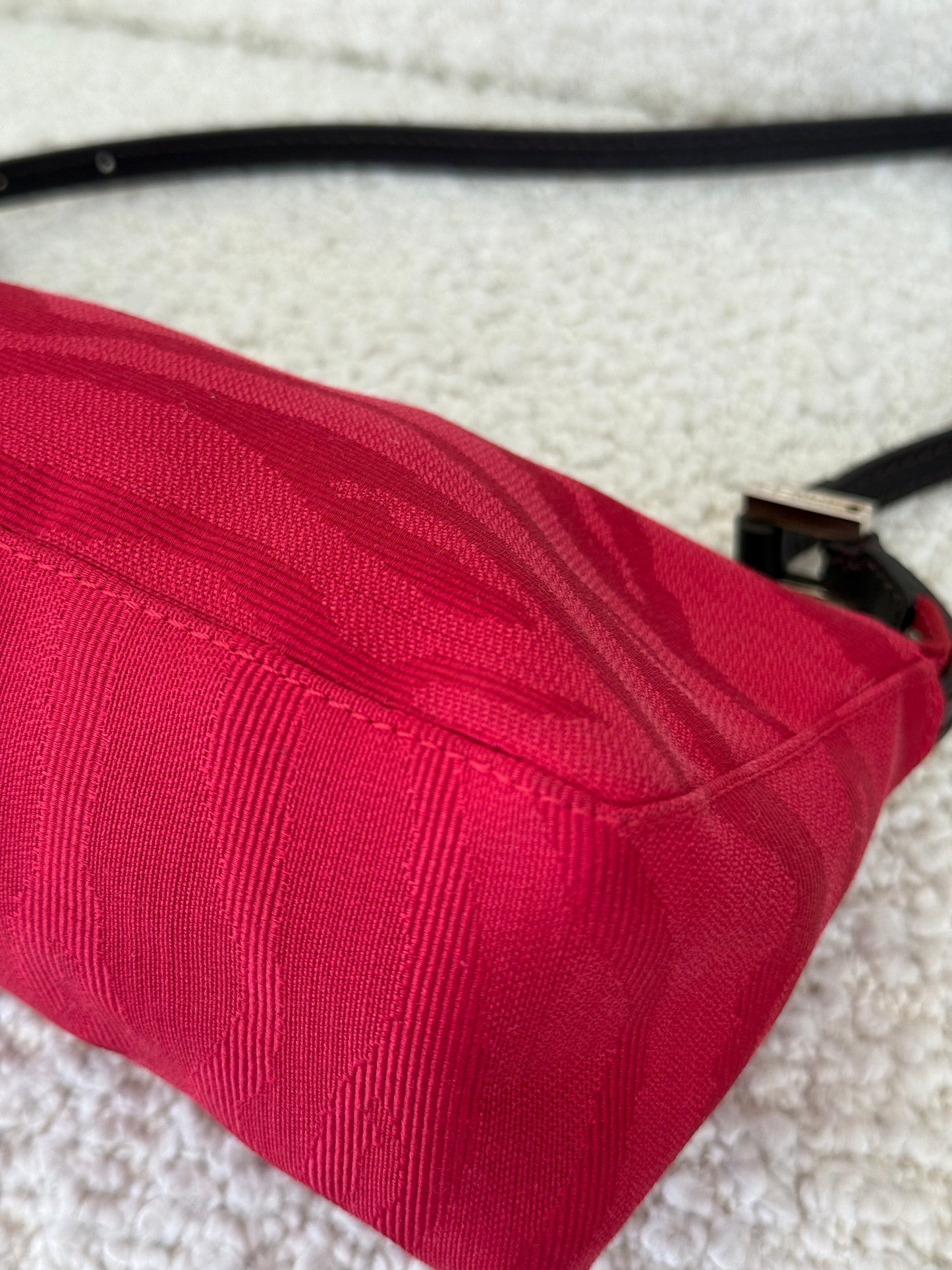 Fendi Red Printed Canvas Pochette