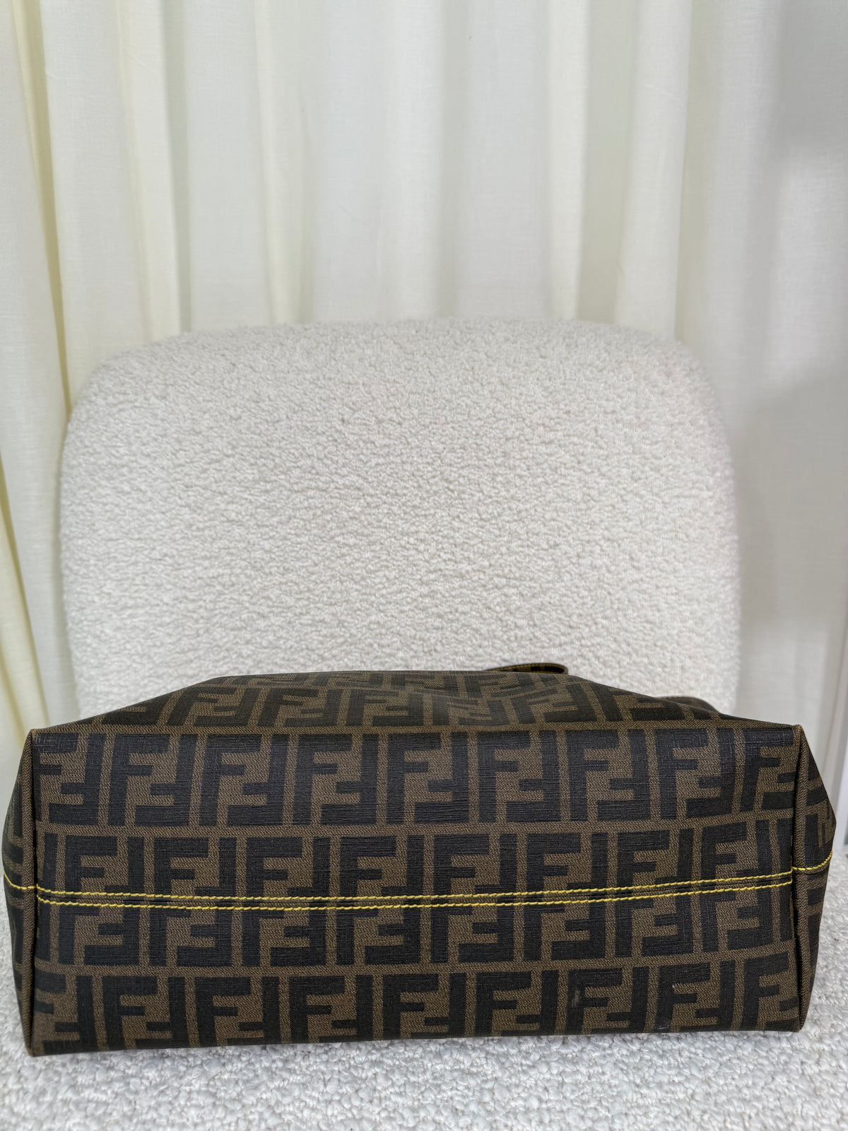 Fendi Tobacco Zucca Print Coated Canvas Roll Tote Bag