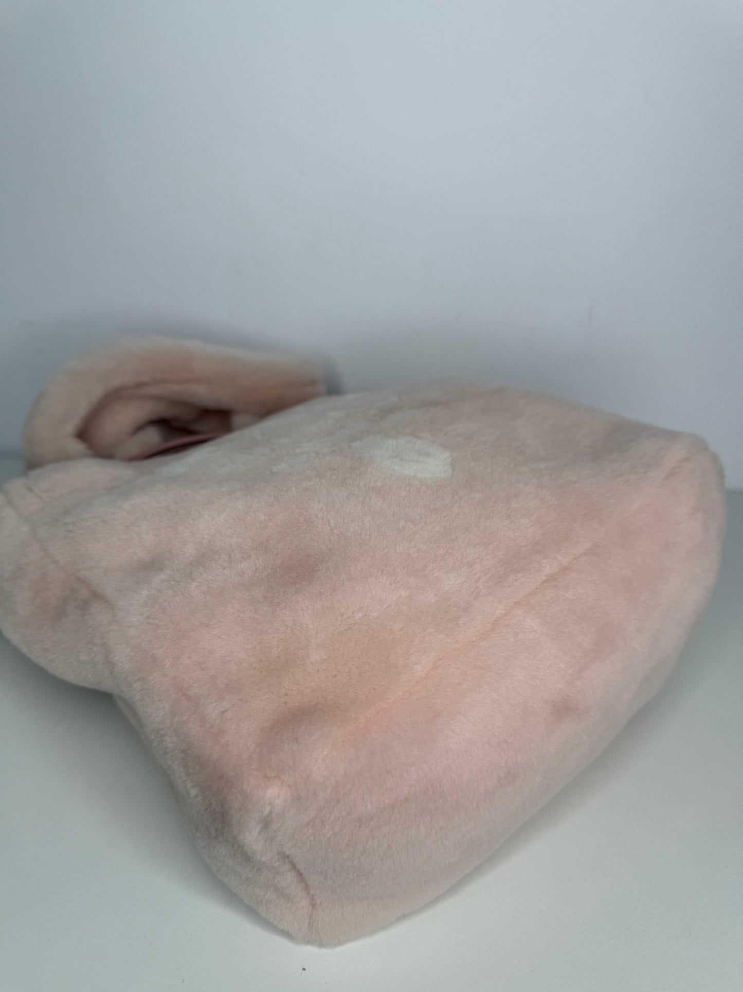 Prada Terry Pink Shearling Small Tote with Pouch