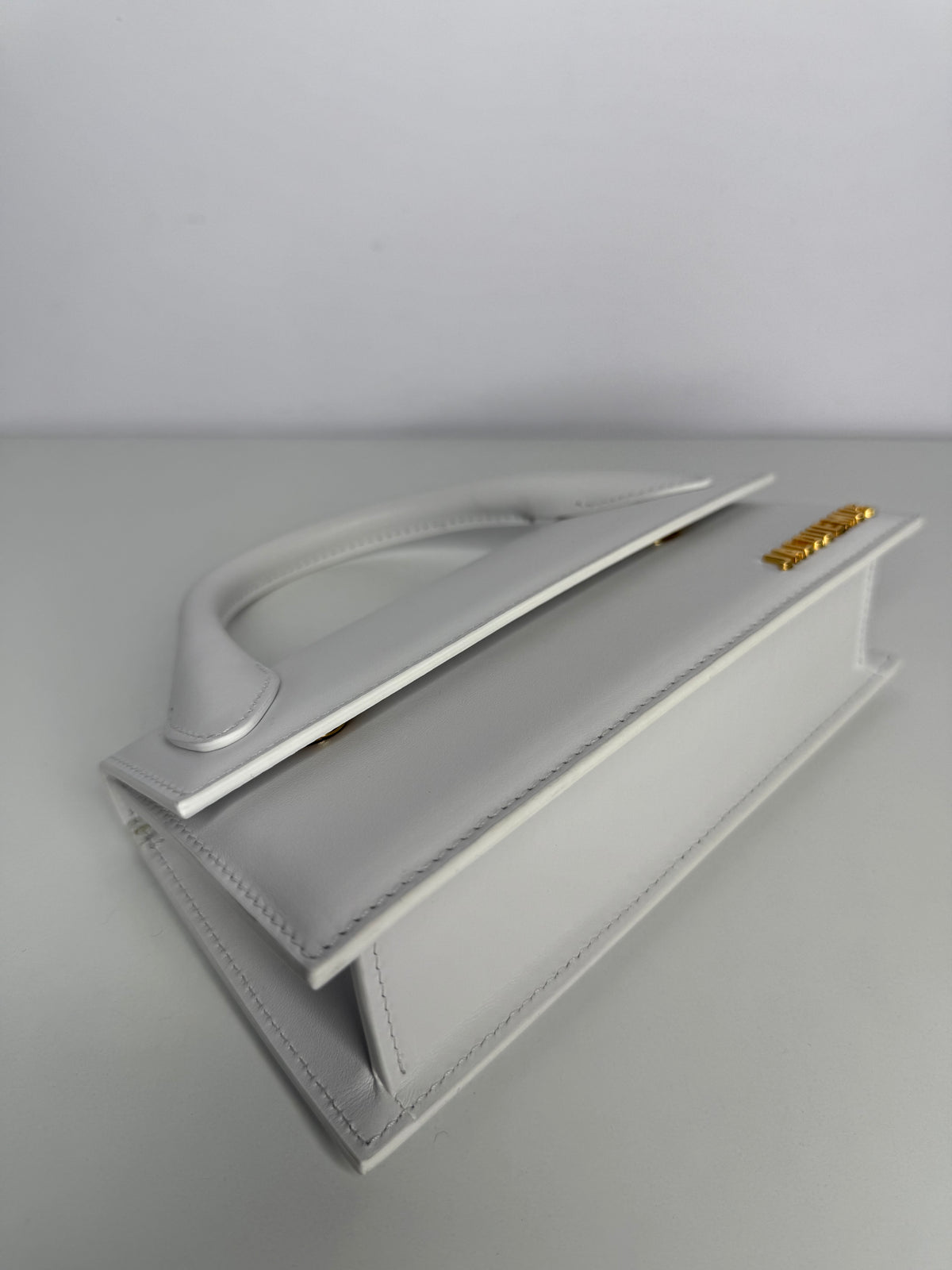 Jacquemus Le Chiquito Long White Smooth Leather Top Handle Bag