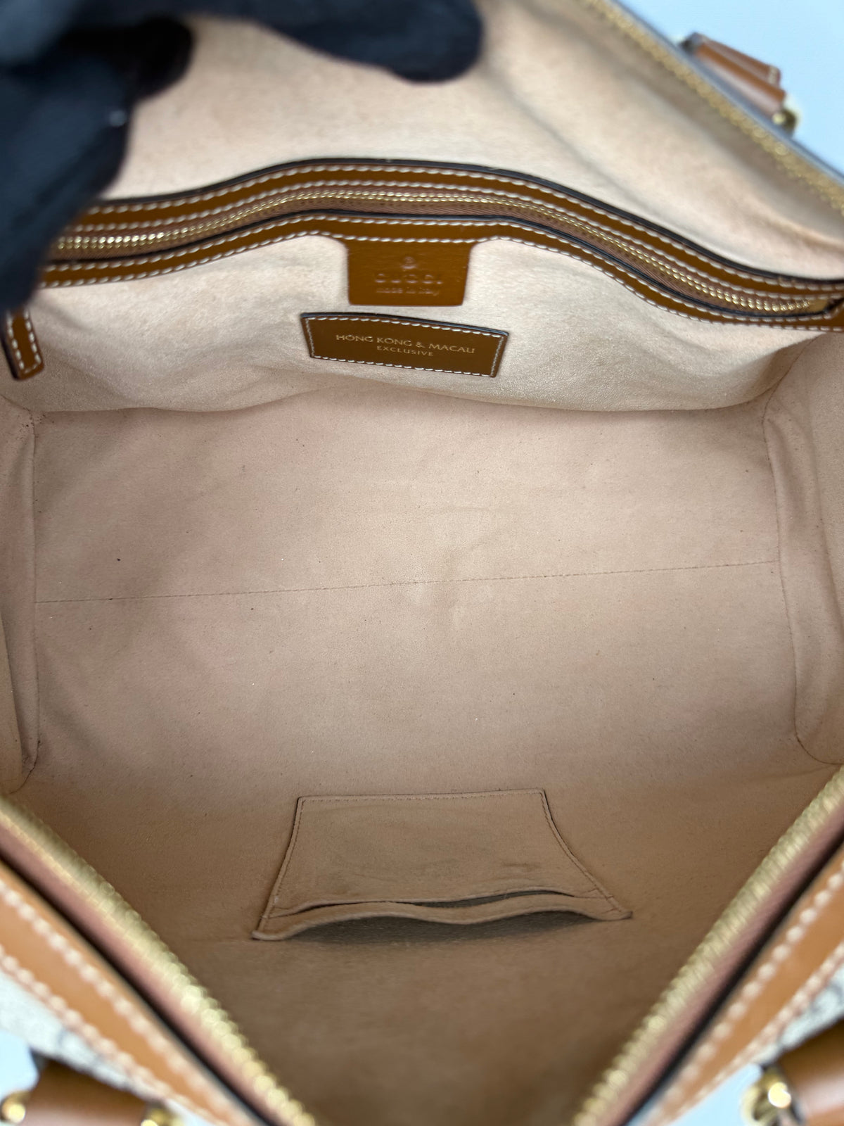Gucci Beige/Ebony GG Supreme Coated Canvas Butterfly Embroidered Boston Bag