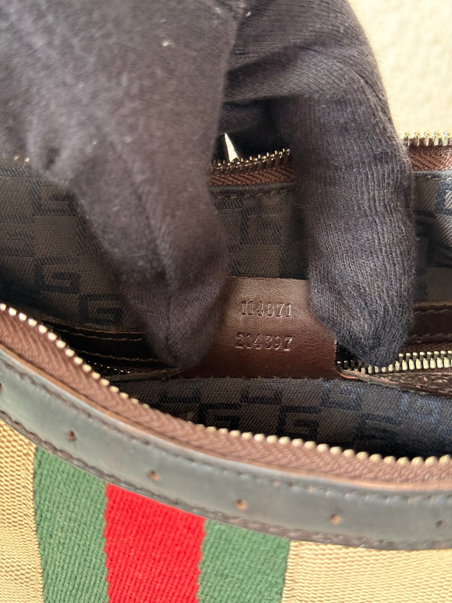 TEST Gucci Beige Canvas Web Reins Large Hobo (Copy)