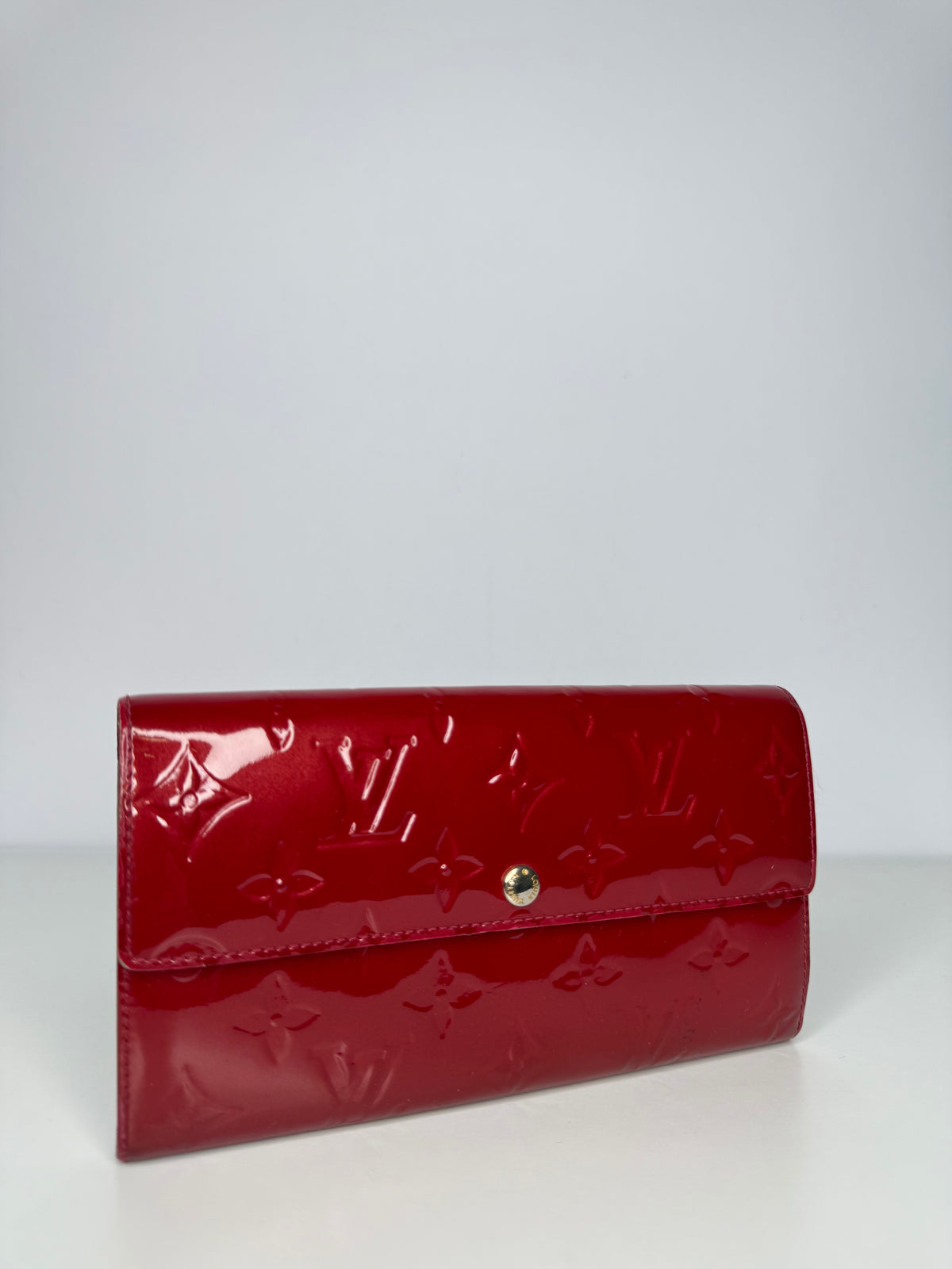 Louis Vuitton Red Monogram Vernis Sarah Wallet