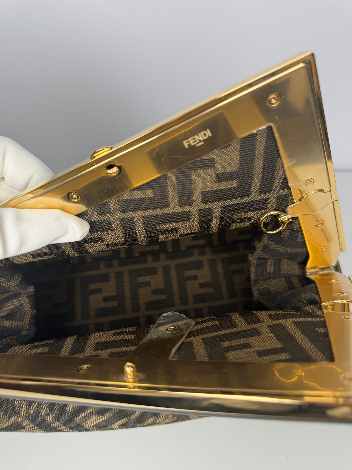 Fendi First Midi Brown FF Jacquard Bag