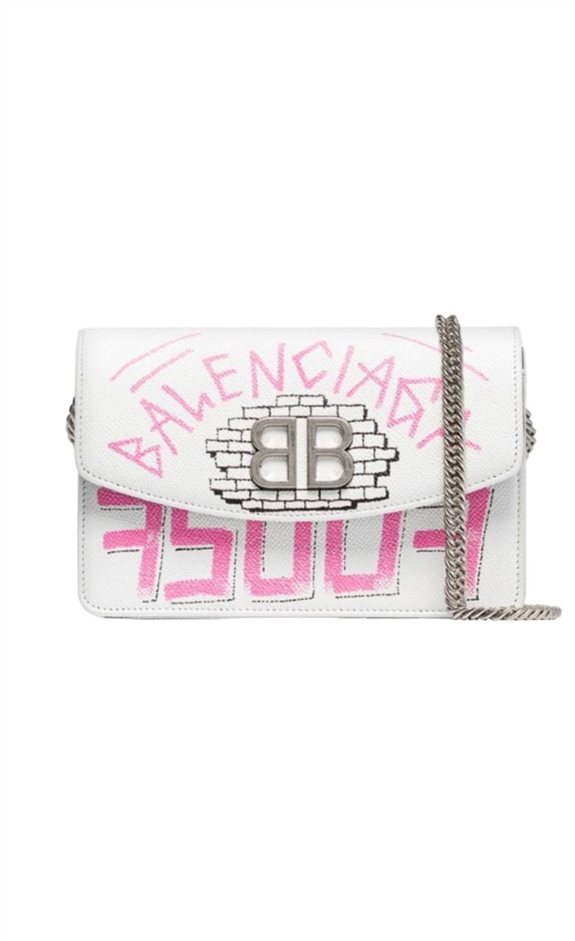 Balenciaga White And Pink BB Graffiti WOC