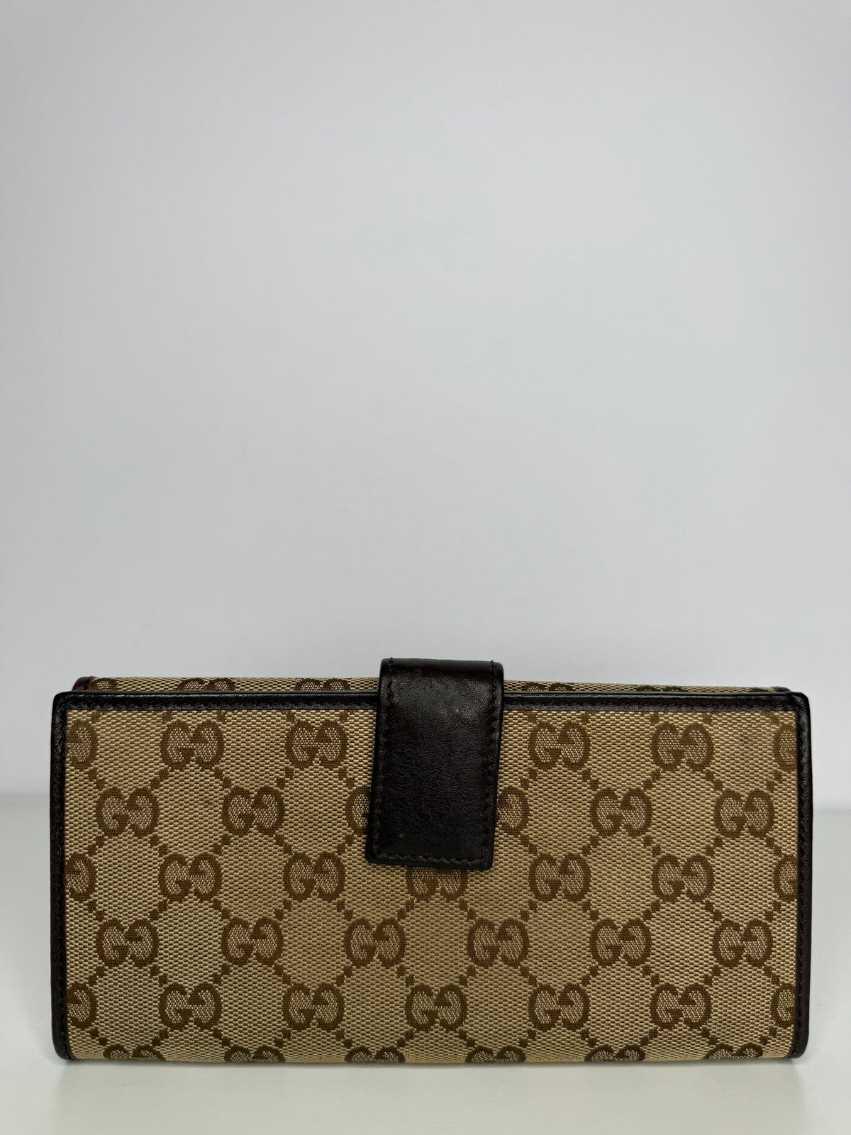 Gucci Brown/Beige GG Canvas and Leather Continental Wallet