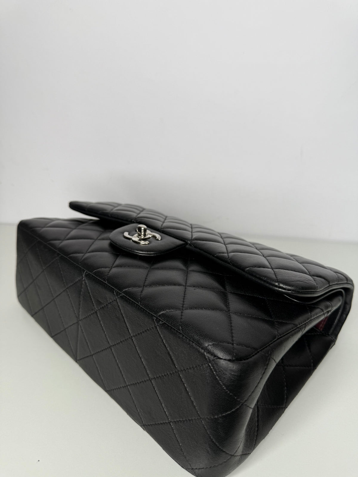 Chanel Classic Jumbo Double Flap Bag Black Lambskin Shoulder Bag