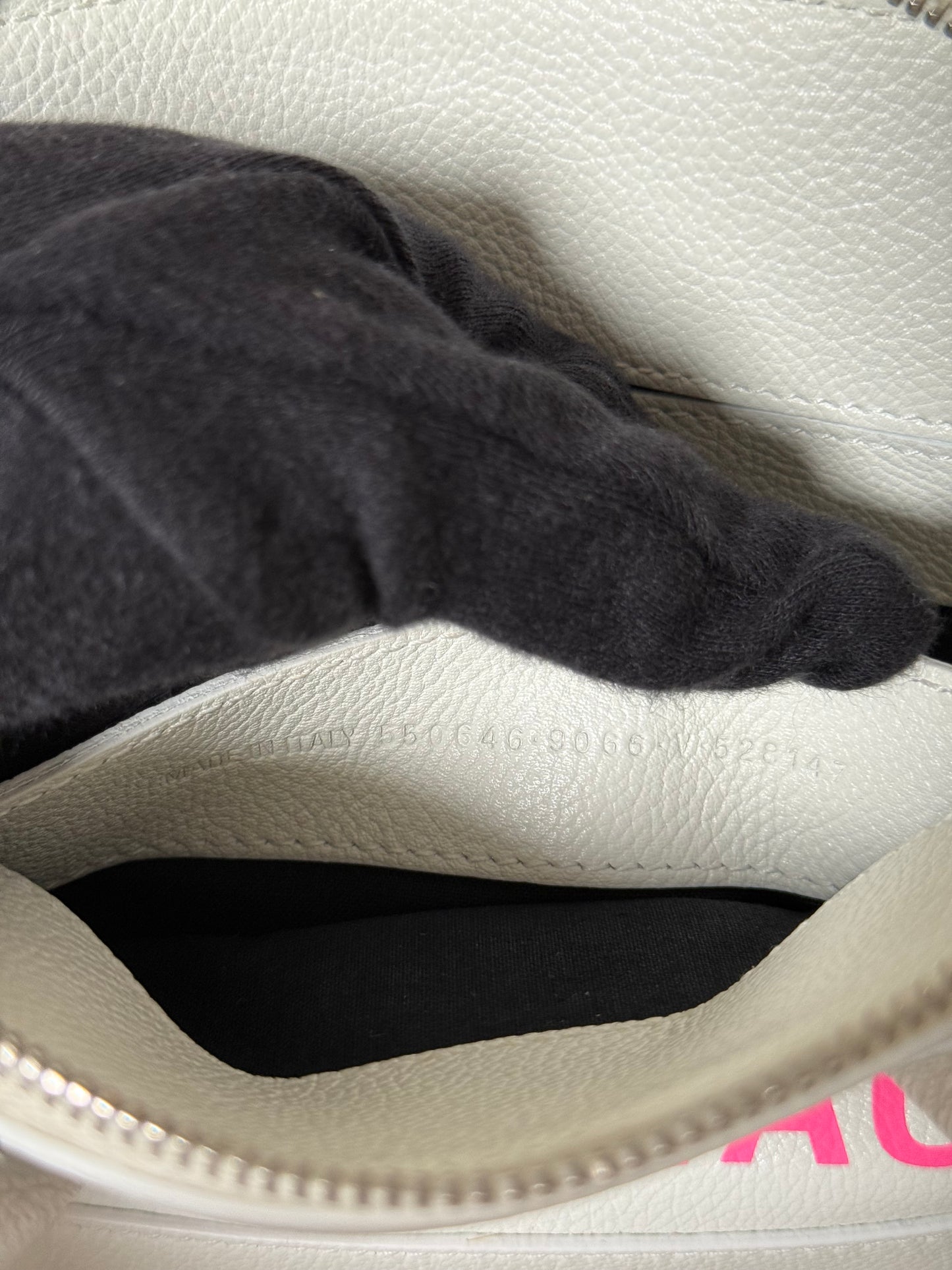 Balenciaga White/Pink XXS Ville Top Handle Handbag