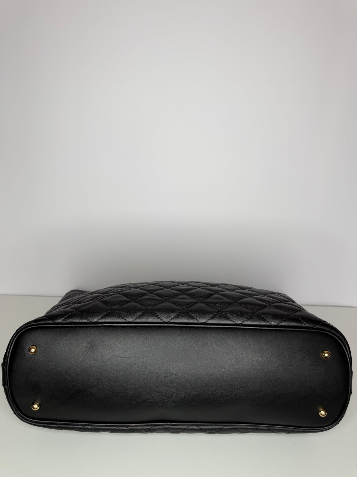 Dolce Gabbana Black Calfskin Quilted Tote Bag