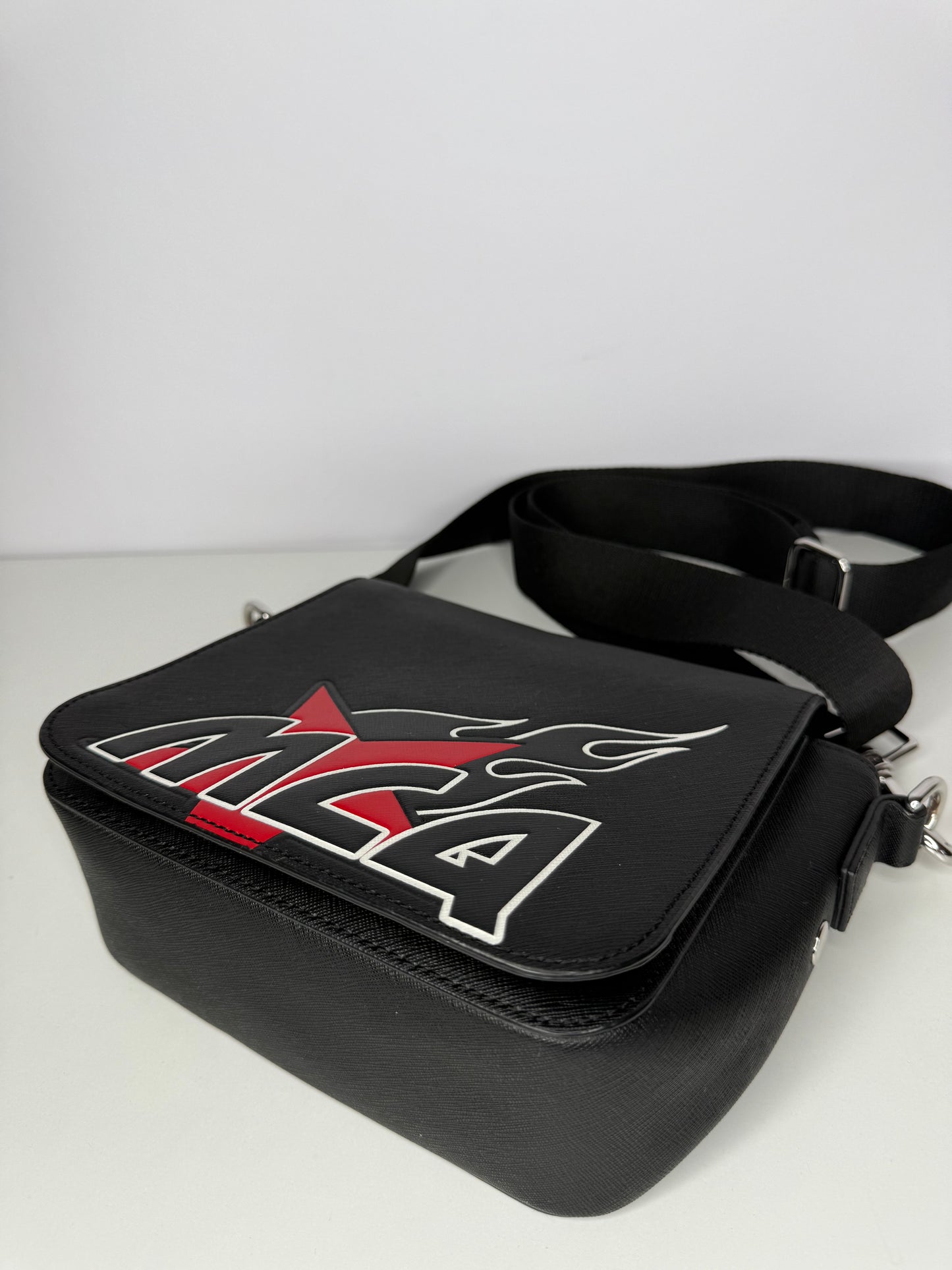 Alexander McQueen Black Leather Motel Crossbody Bag