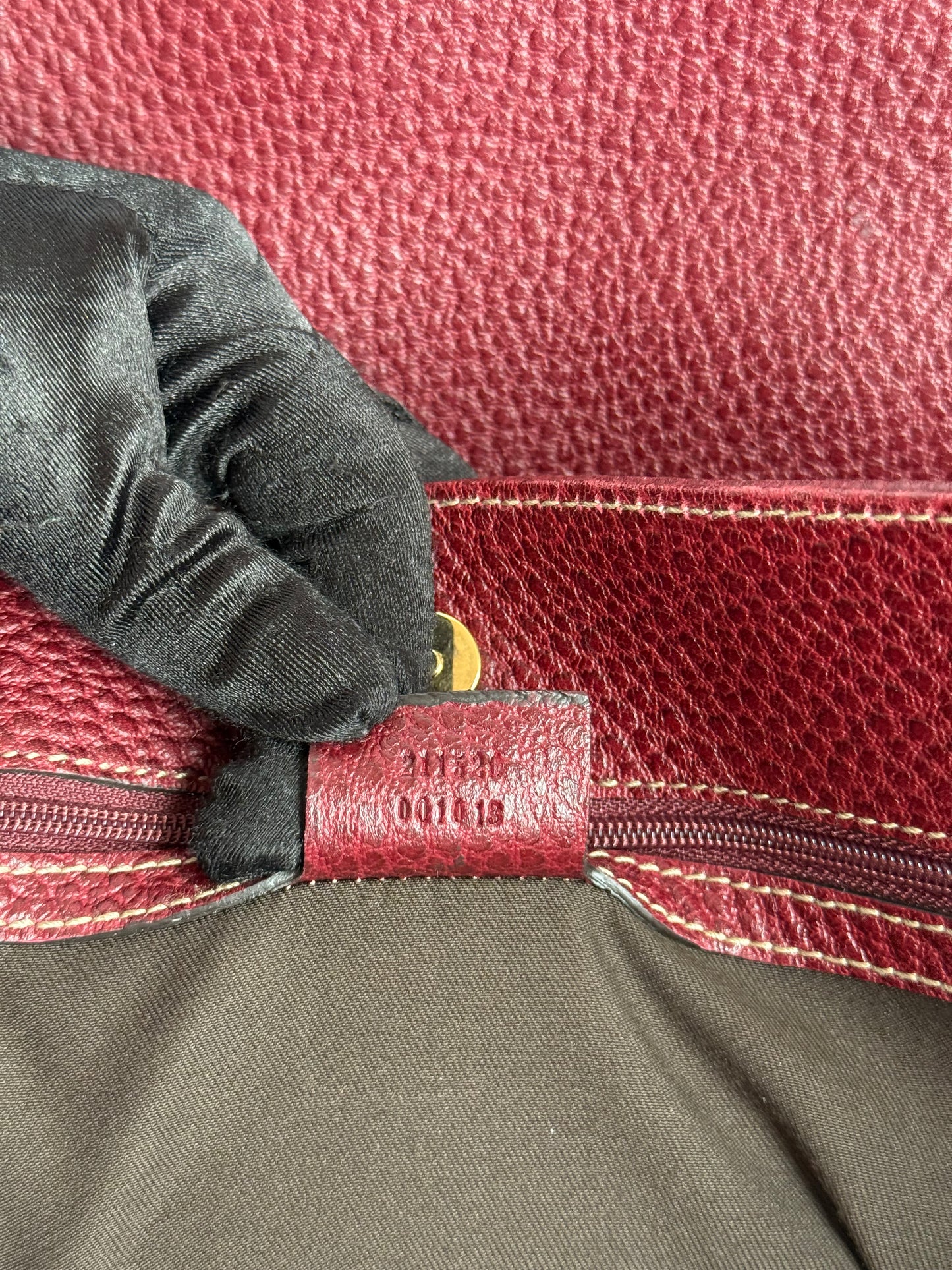 Gucci Burgundy Leather Weekend Tote Bag