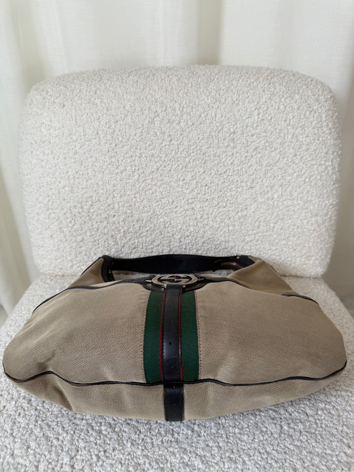 TEST Gucci Beige Canvas Web Reins Large Hobo (Copy)