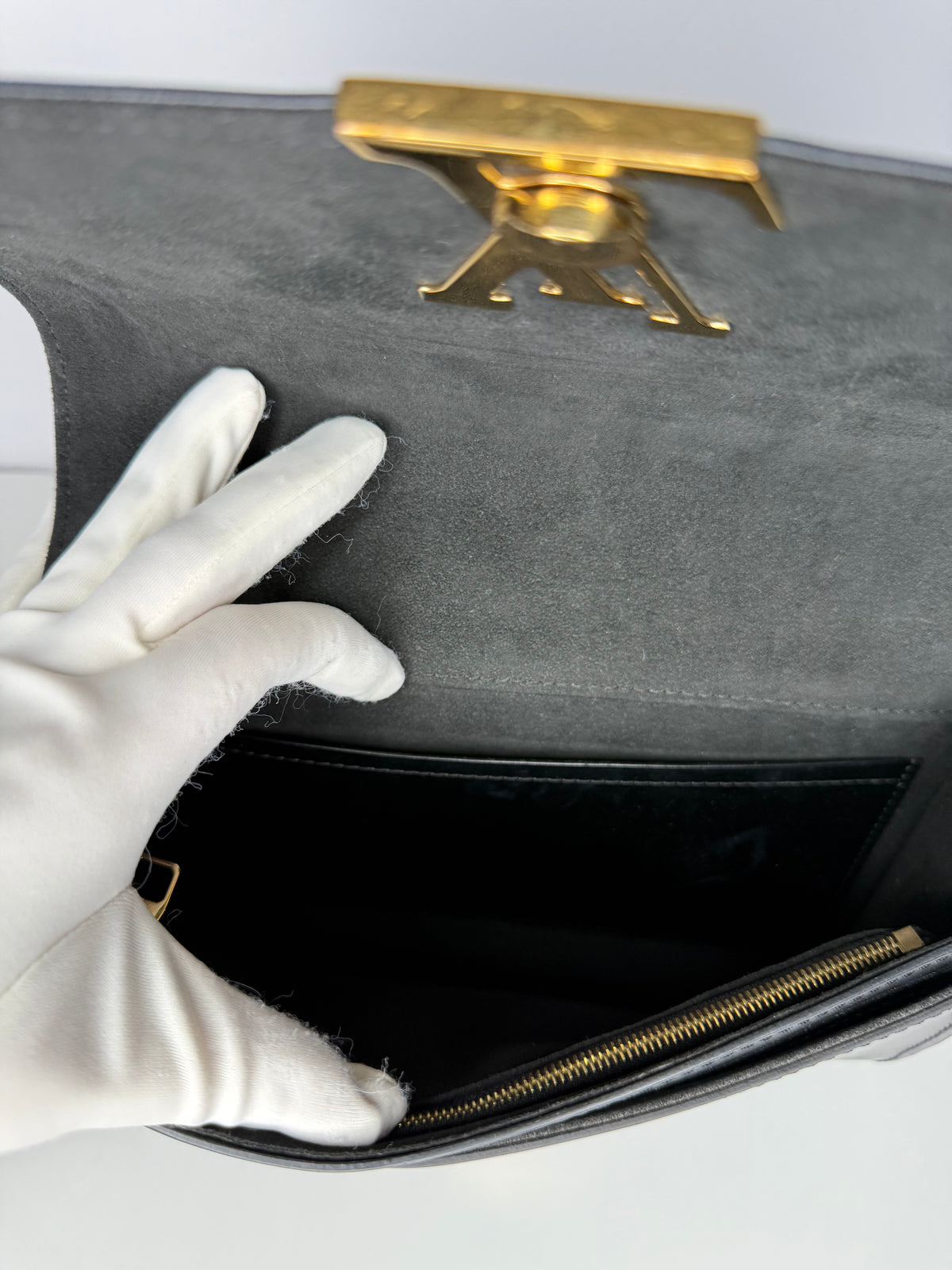 Louis Vuitton Louise Black Calfskin Chain Clutch