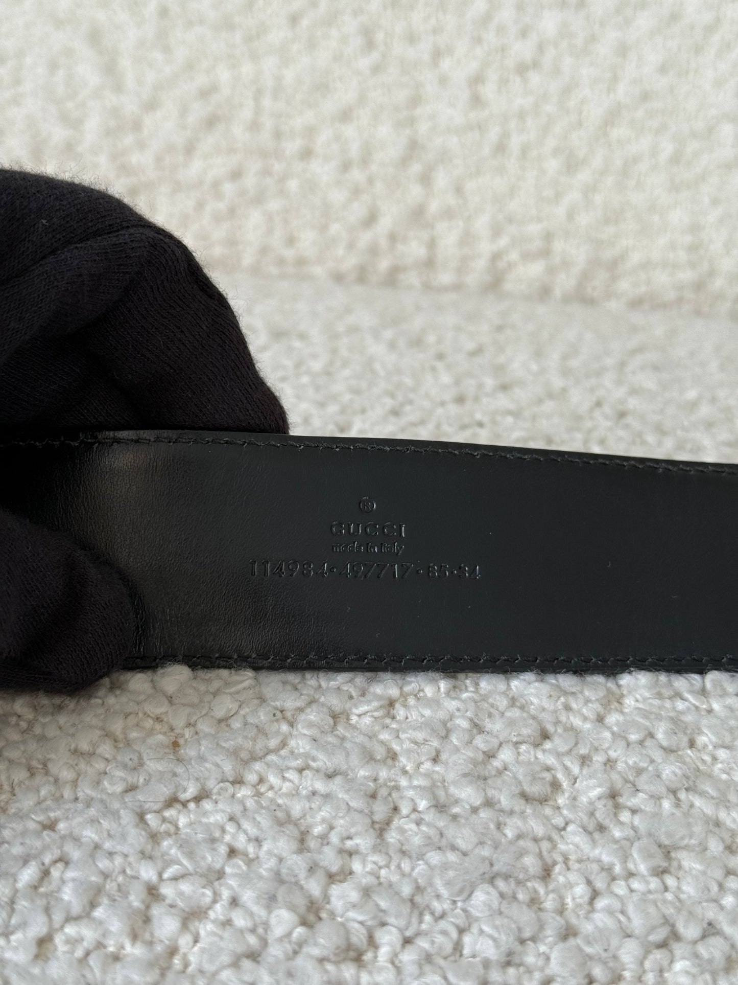 Gucci Green/Red Web Fabric and Leather Interlocking GG Buckle Belt