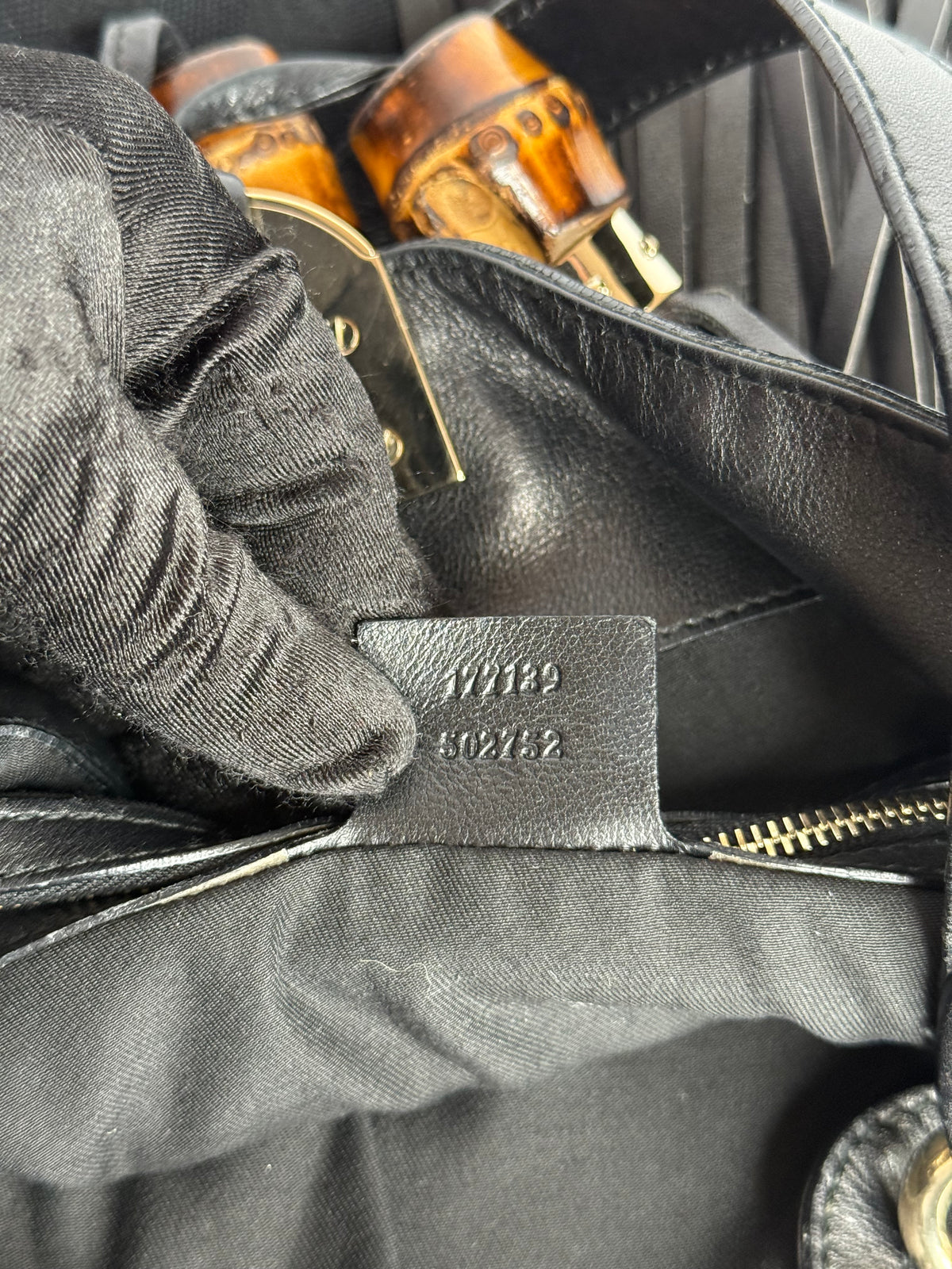 Gucci Black GG Canvas Medium Babouska Indy Top Handle Bag