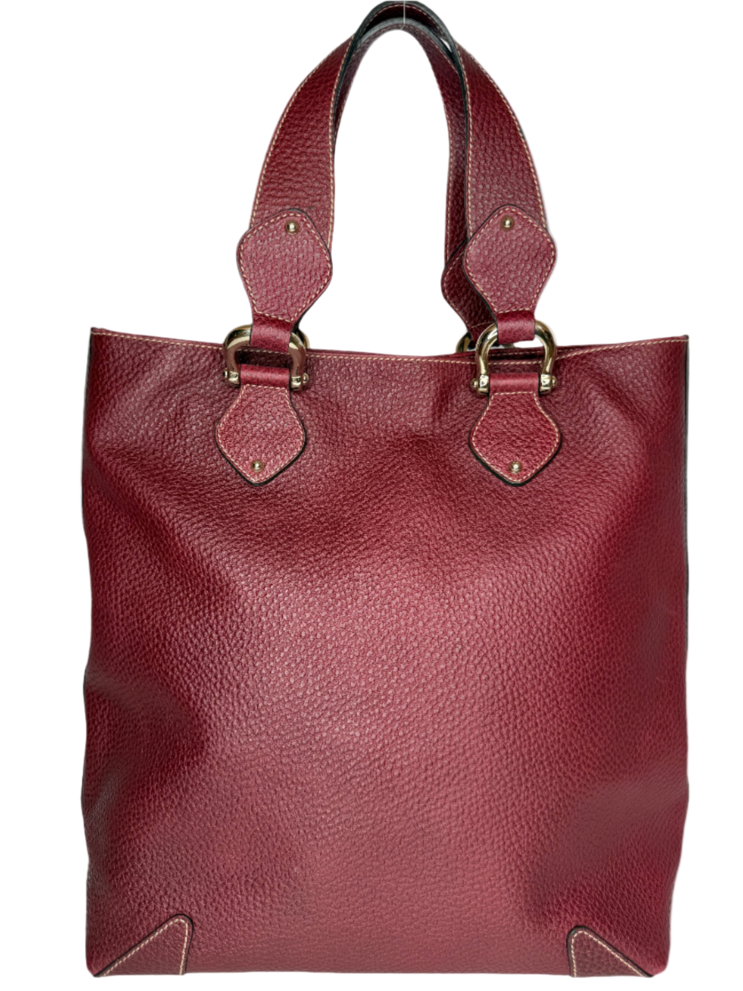 Gucci Burgundy Leather Weekend Tote Bag