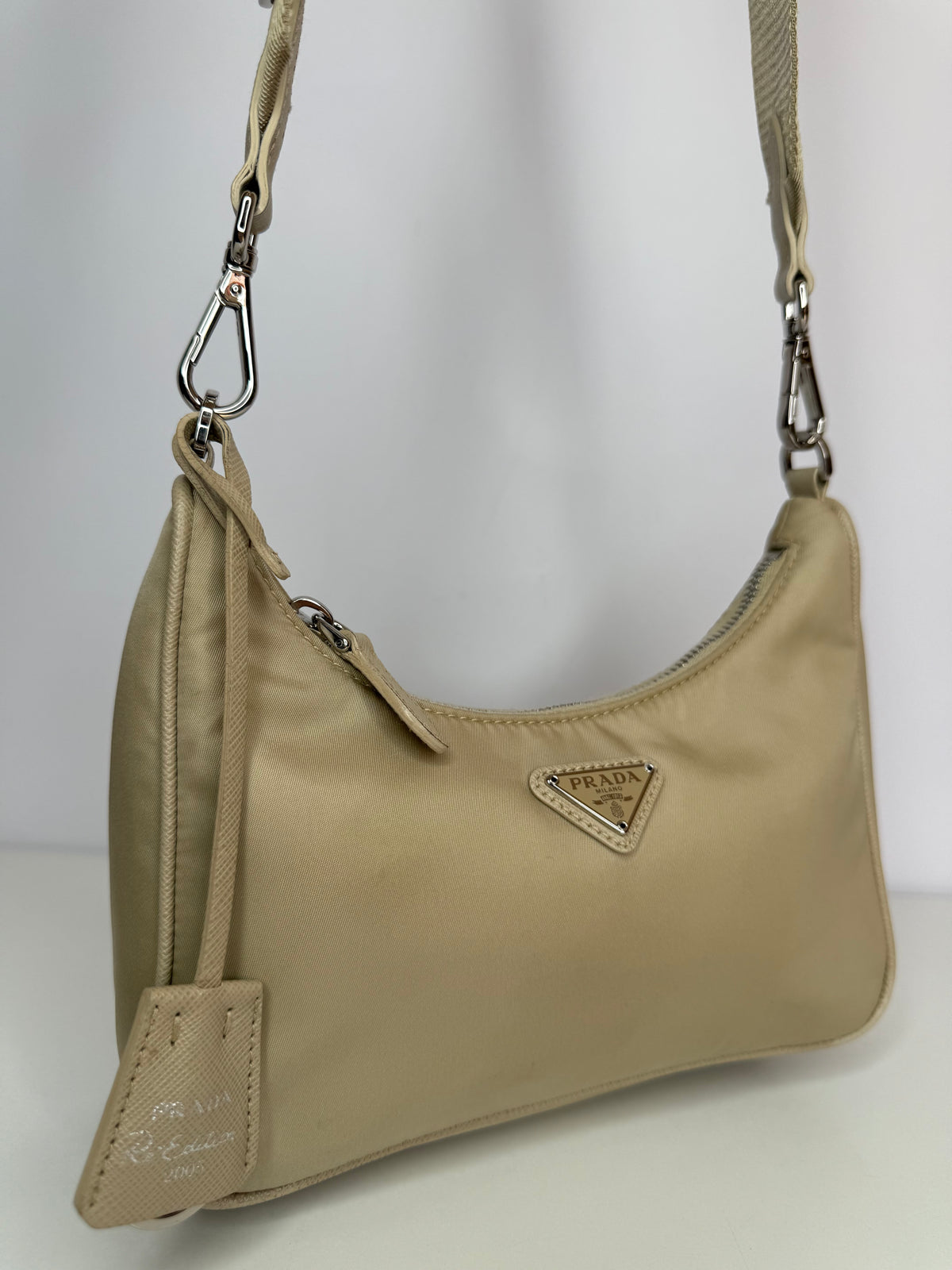 Prada Re-Edition 2005 Re-Nylon Dessert Beige Pochette