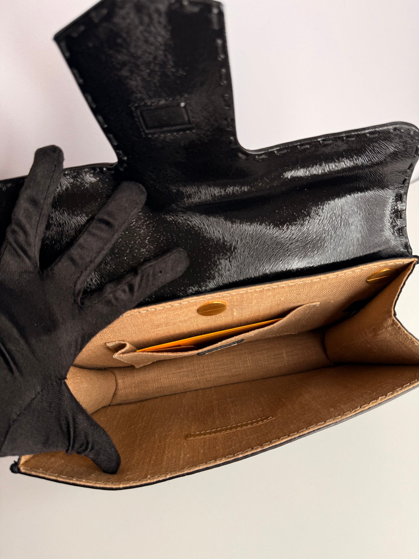 Fendi Glazed Calfskin Secret Code Crossbody Black