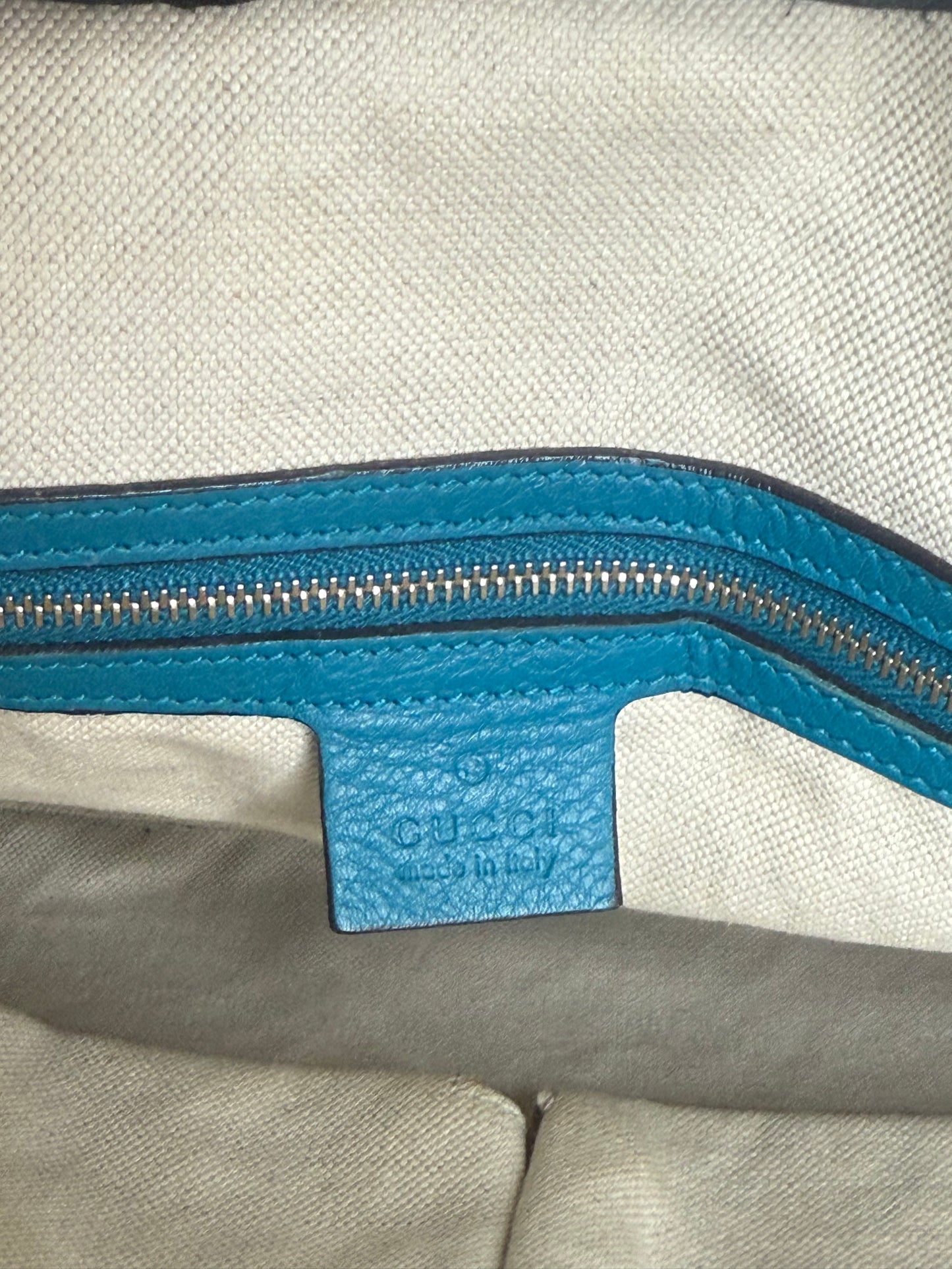 Gucci Patent Microguccissima Medium Nice Top Handle Dome Bag Deep Cobalt