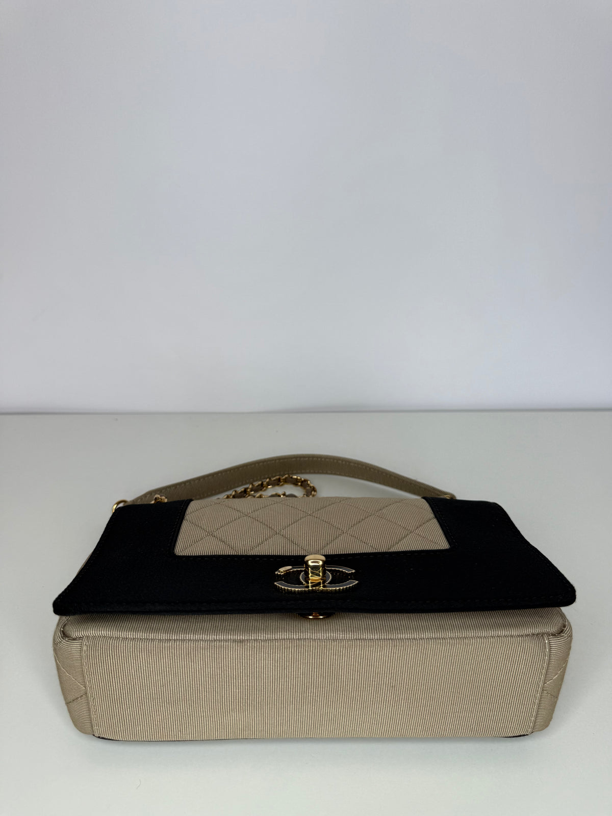 Chanel Mademoiselle Vintage Quilted Grosgrain Small Flap Bag
