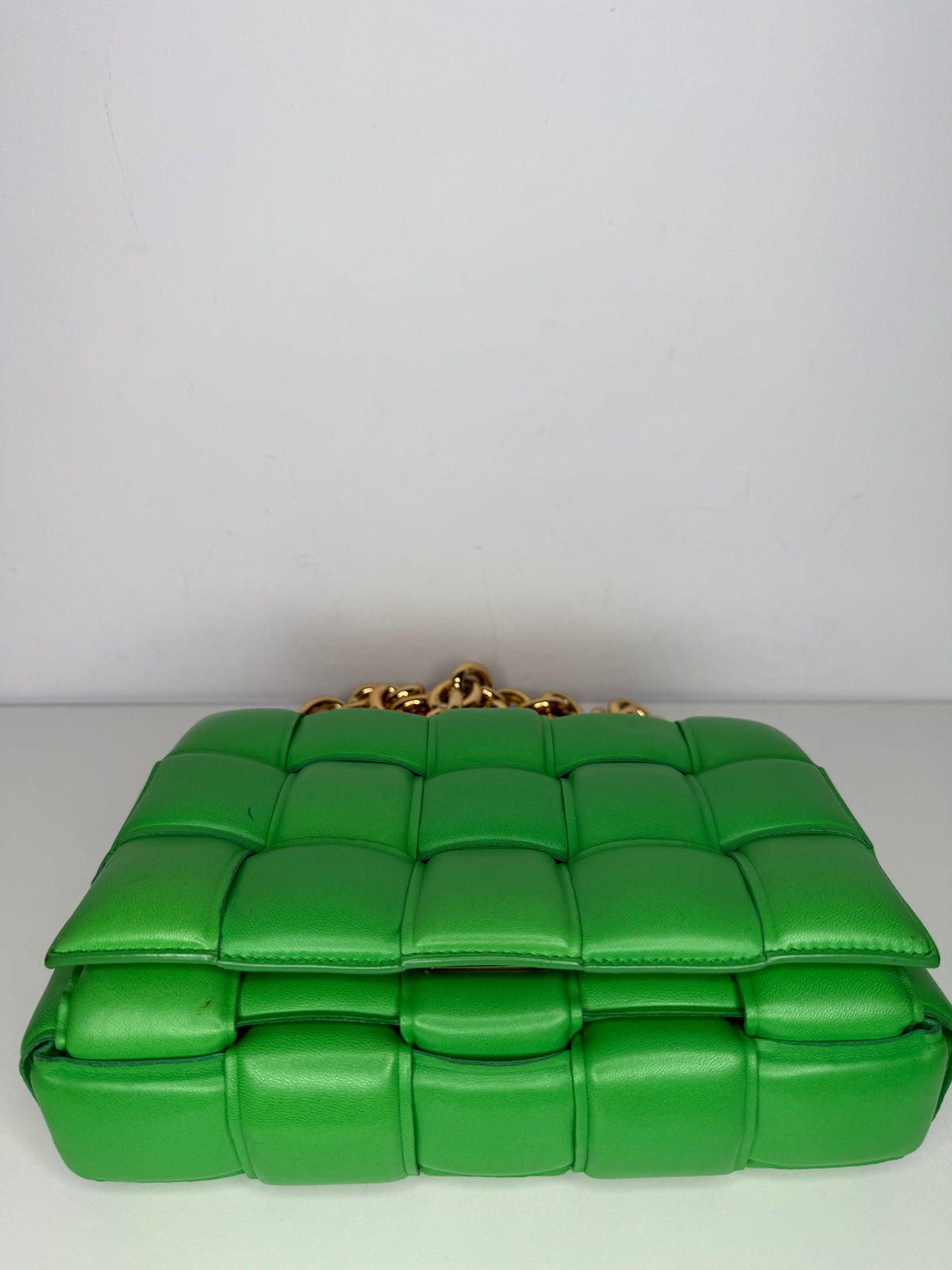 Bottega Veneta Lambskin Maxi Intreccio Padded Chain Cassette Crossbody Bag
