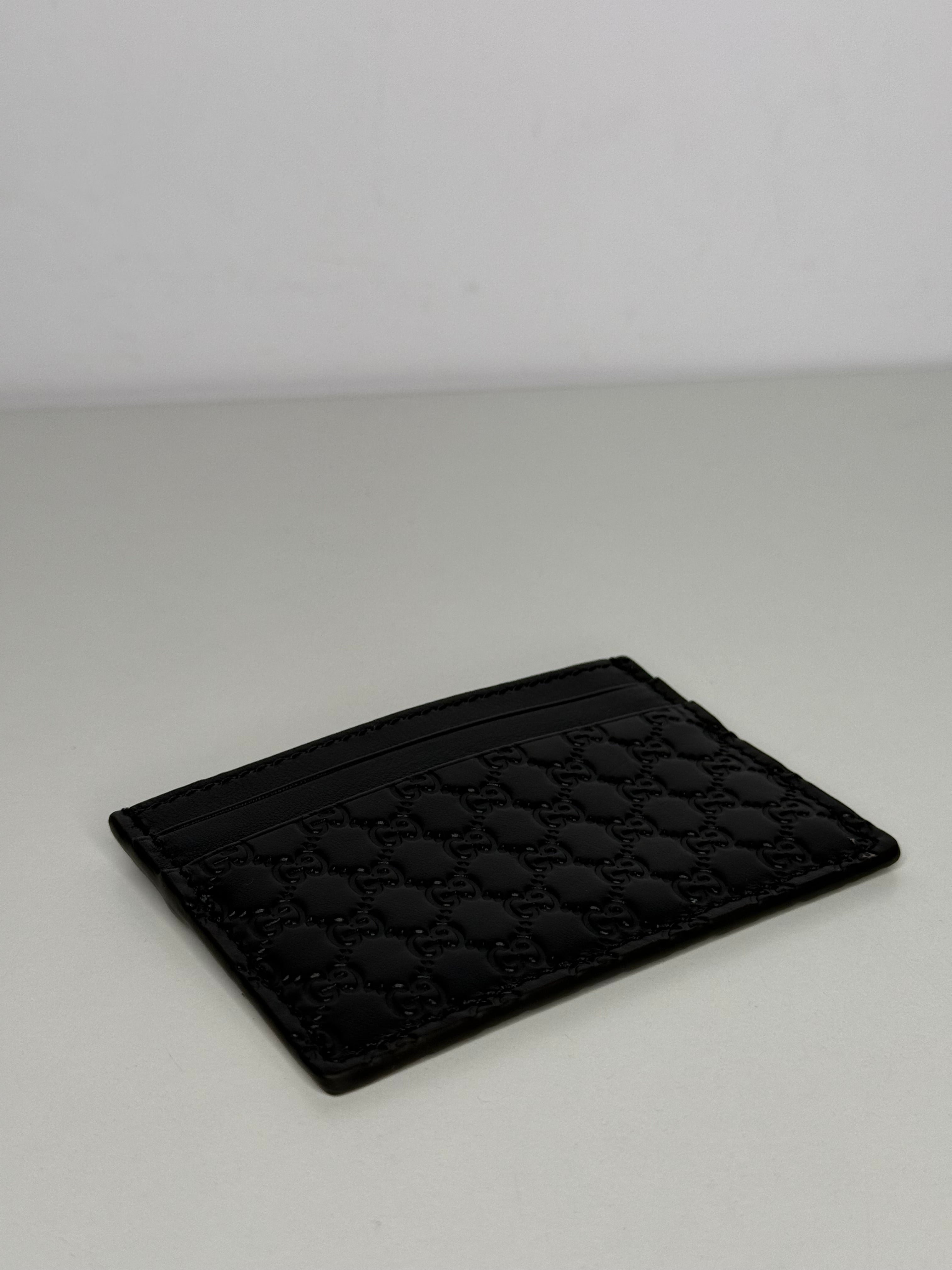Gucci Microguccissima Black Leather Card Case