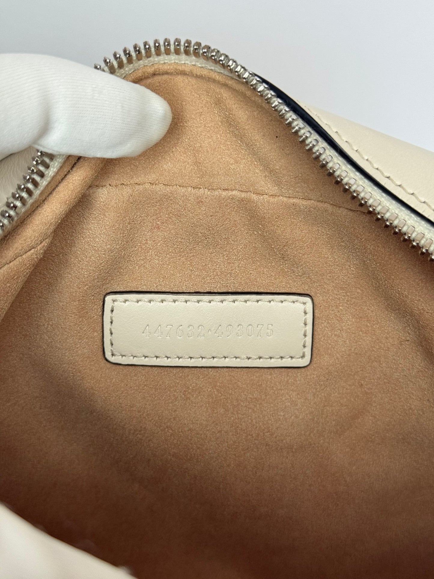 Gucci GG Marmont White Leather Small Camera Bag