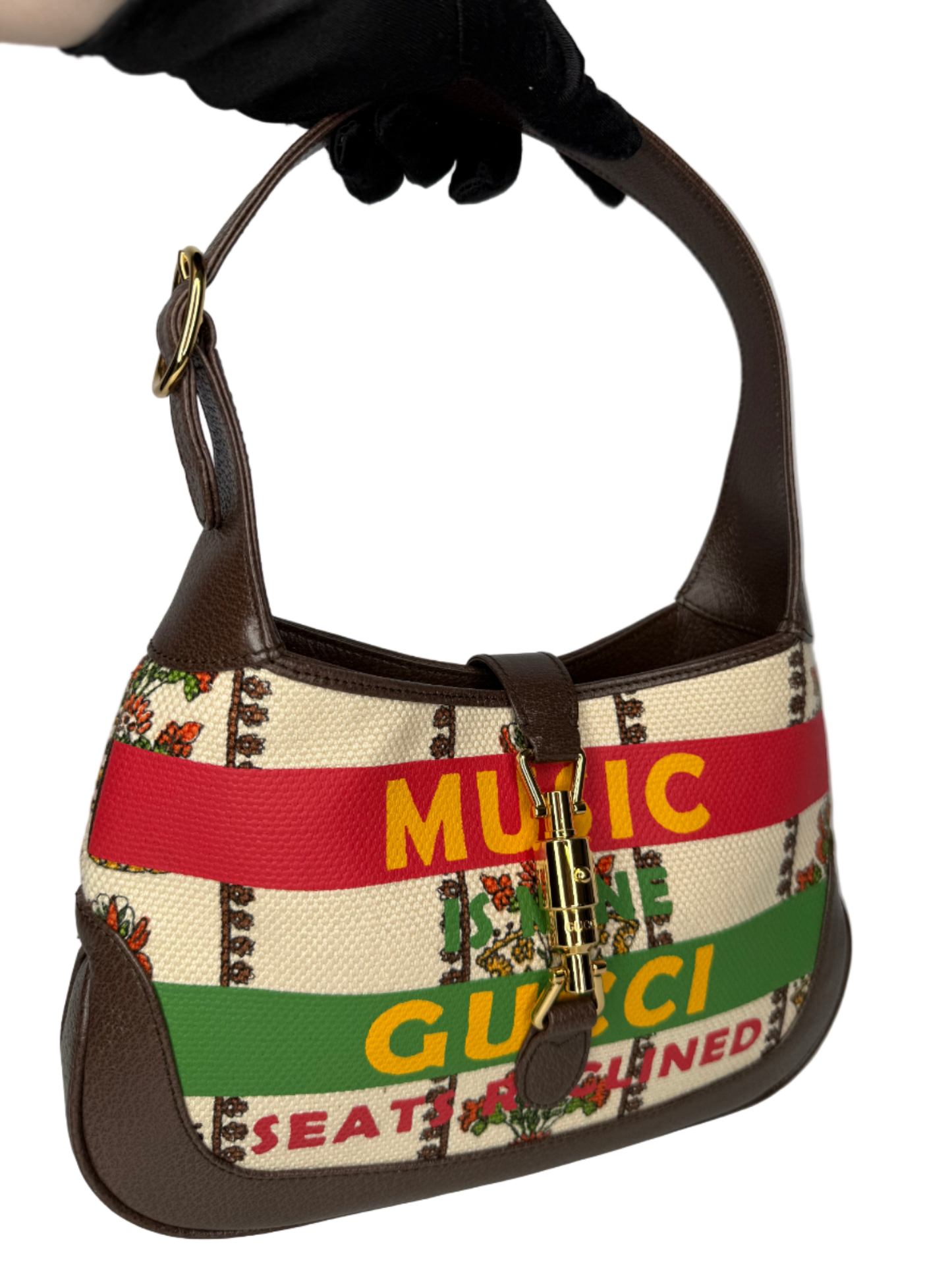 Gucci Small Jackie 1961 Music is Mine Special Edition 100th Brown Leather