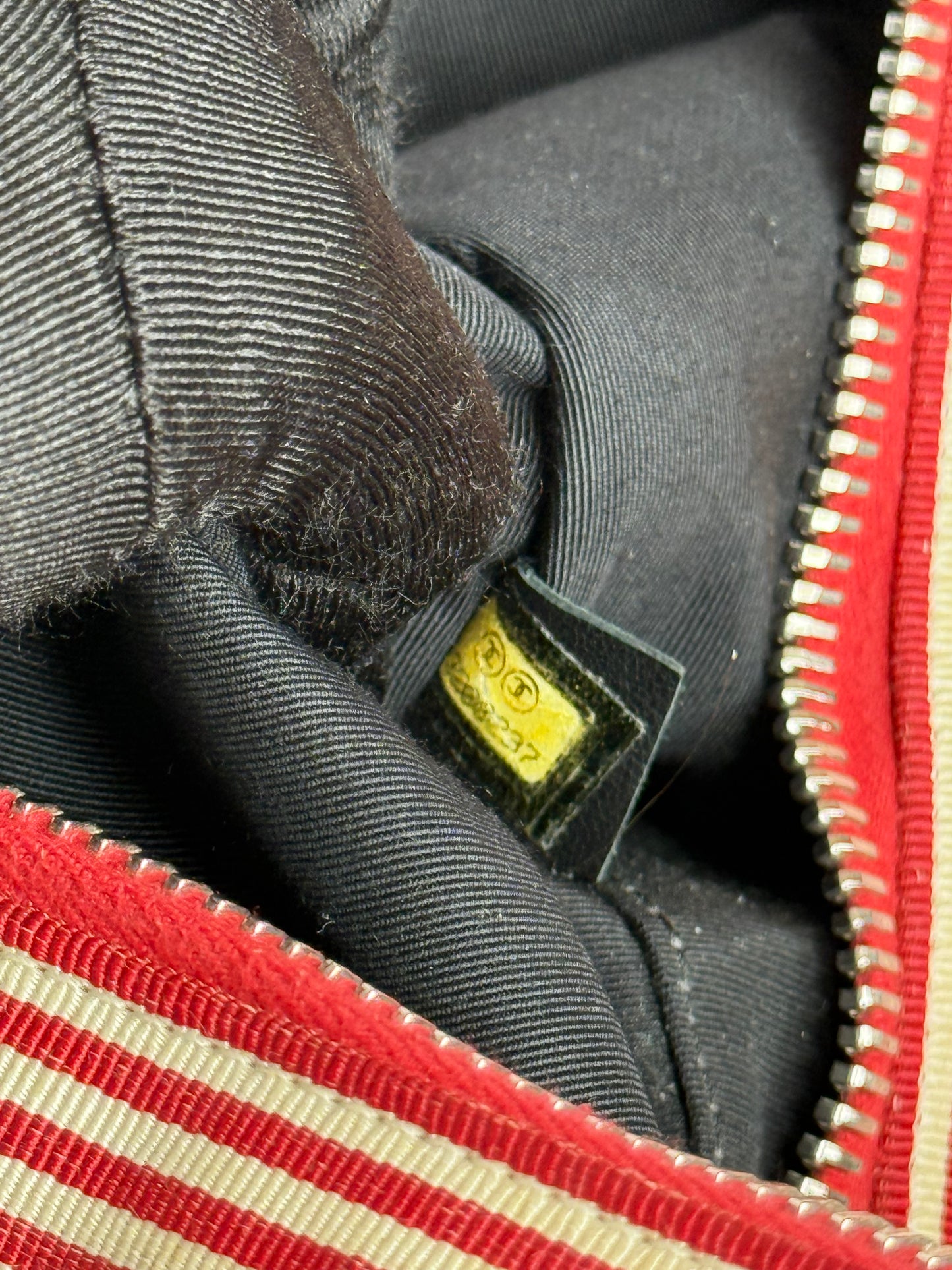 Chanel Blue/Red Quilted Denim CC Bowler Shoulder Bag