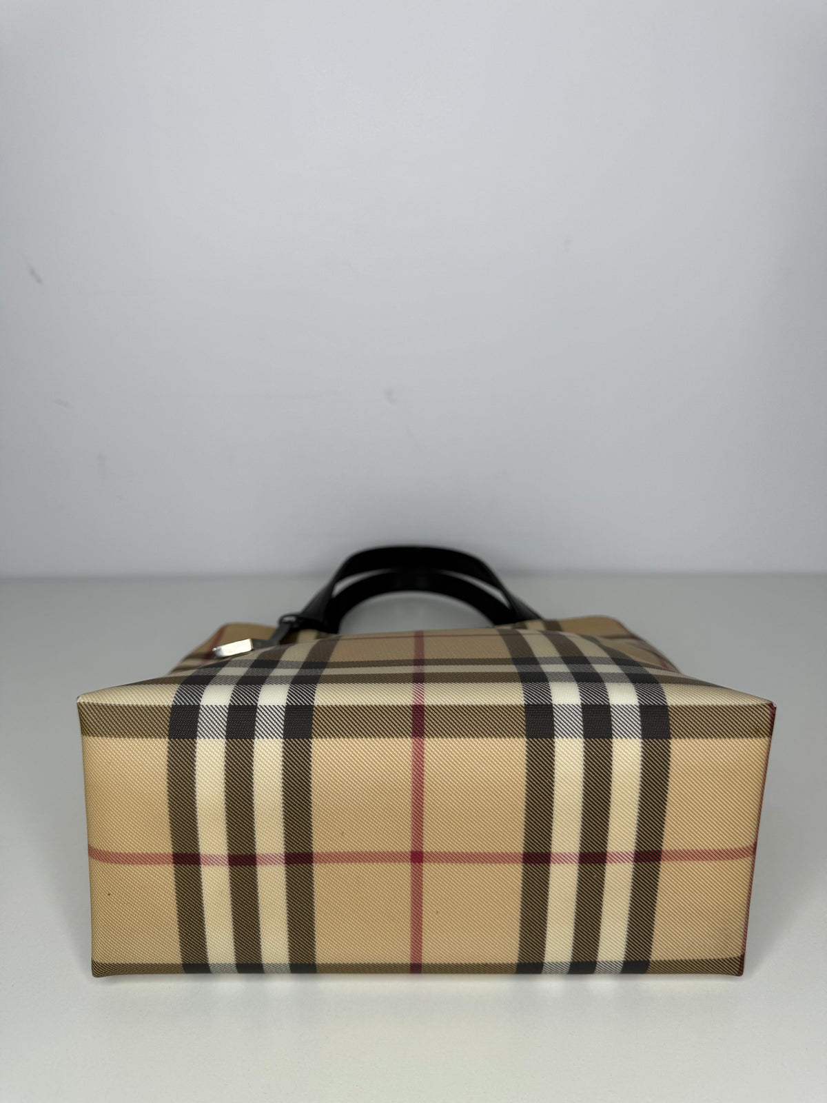Burberry Nova Check Mini Tote Bag PVC Leather