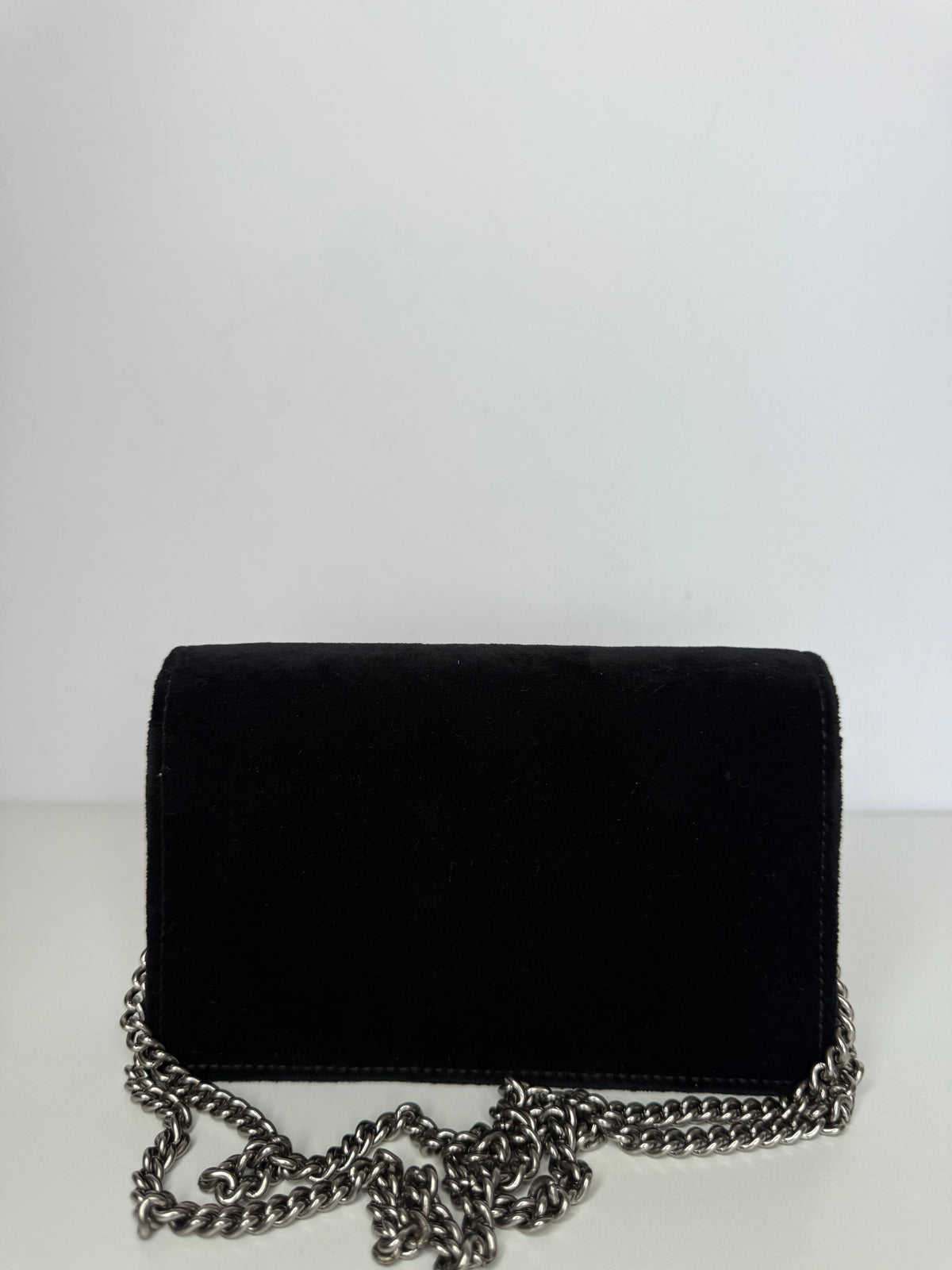 Gucci Black Velvet and Leather Super Mini Dionysus Crossbody Bag