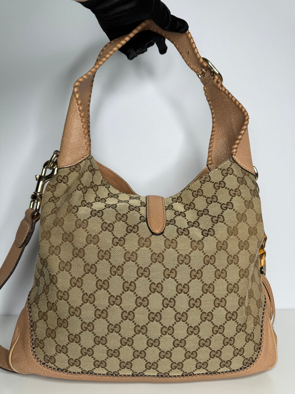 Gucci GG Canvas Large Jackie Shoulder Bag Brown