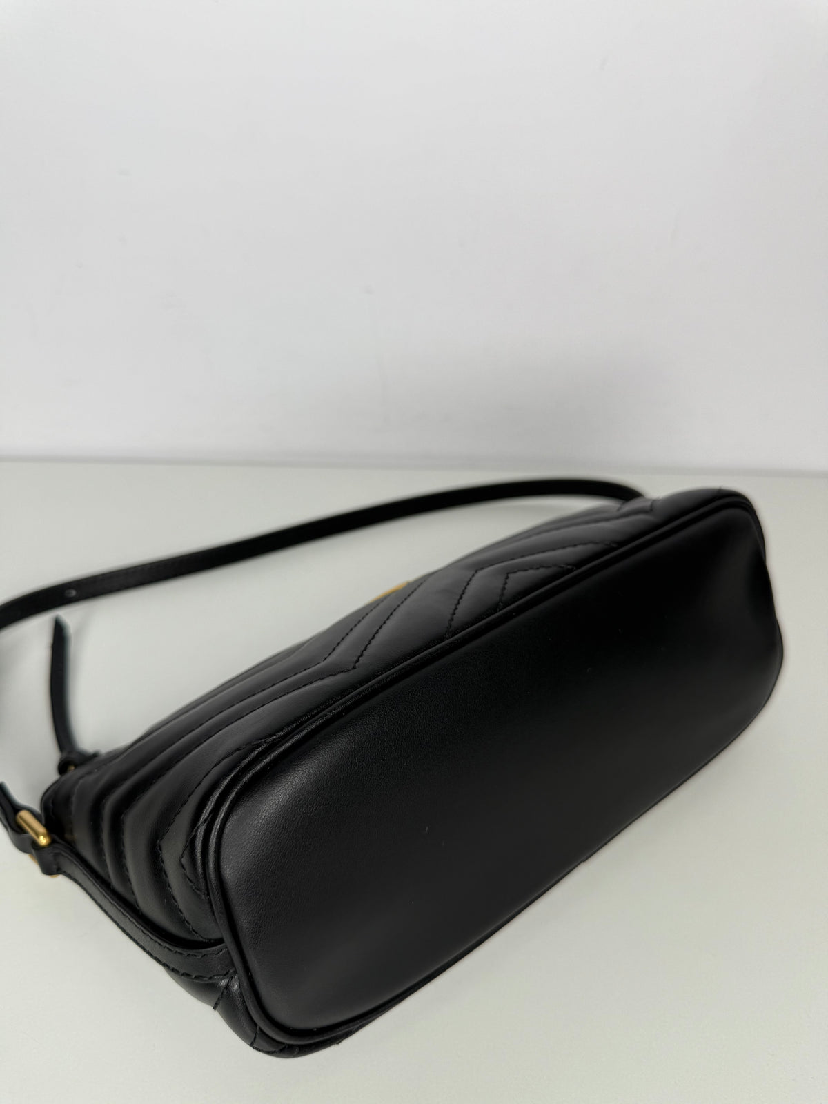 Gucci GG Marmont Black Matelassé Leather Pochette
