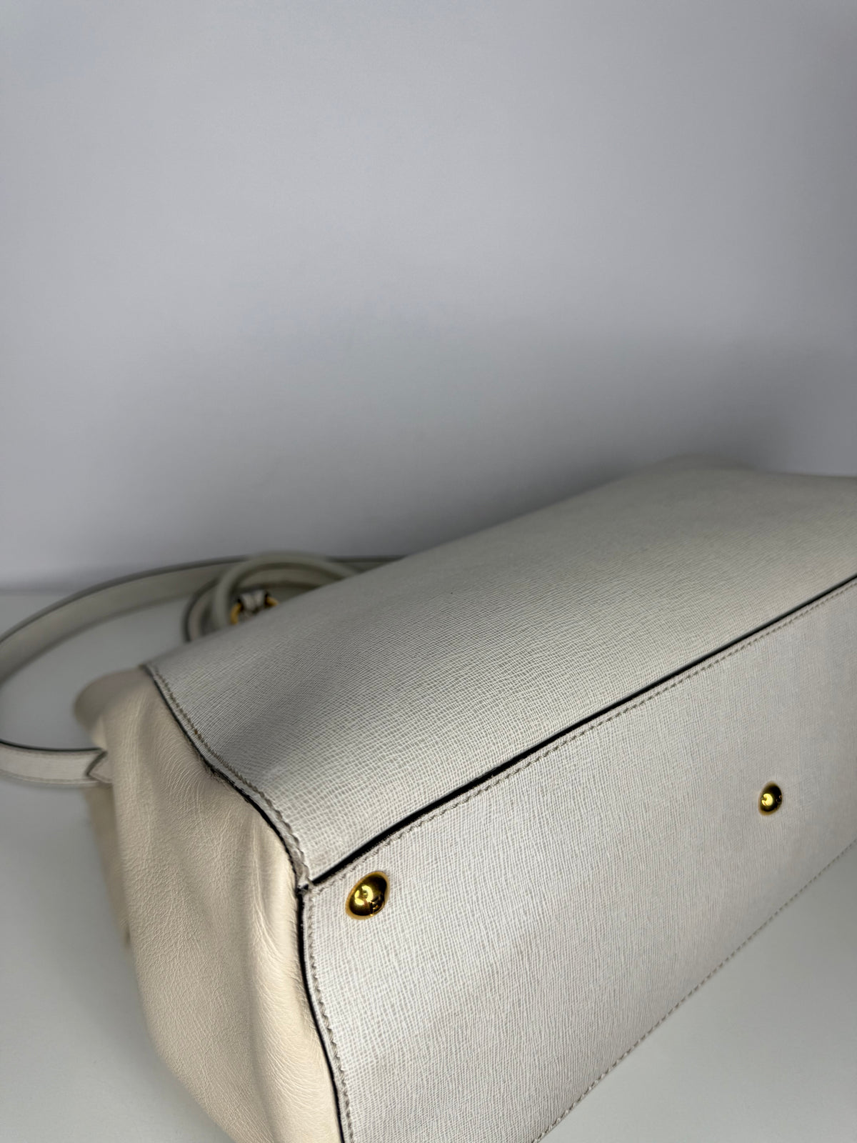 Fendi Grey/Beige Leather Medium 2Jours Tote Bag