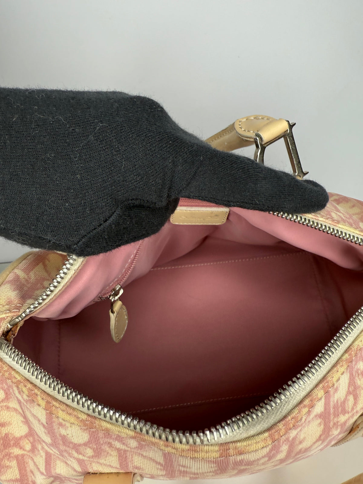 Christian Dior Vintage Pink Trotter Boston Bag