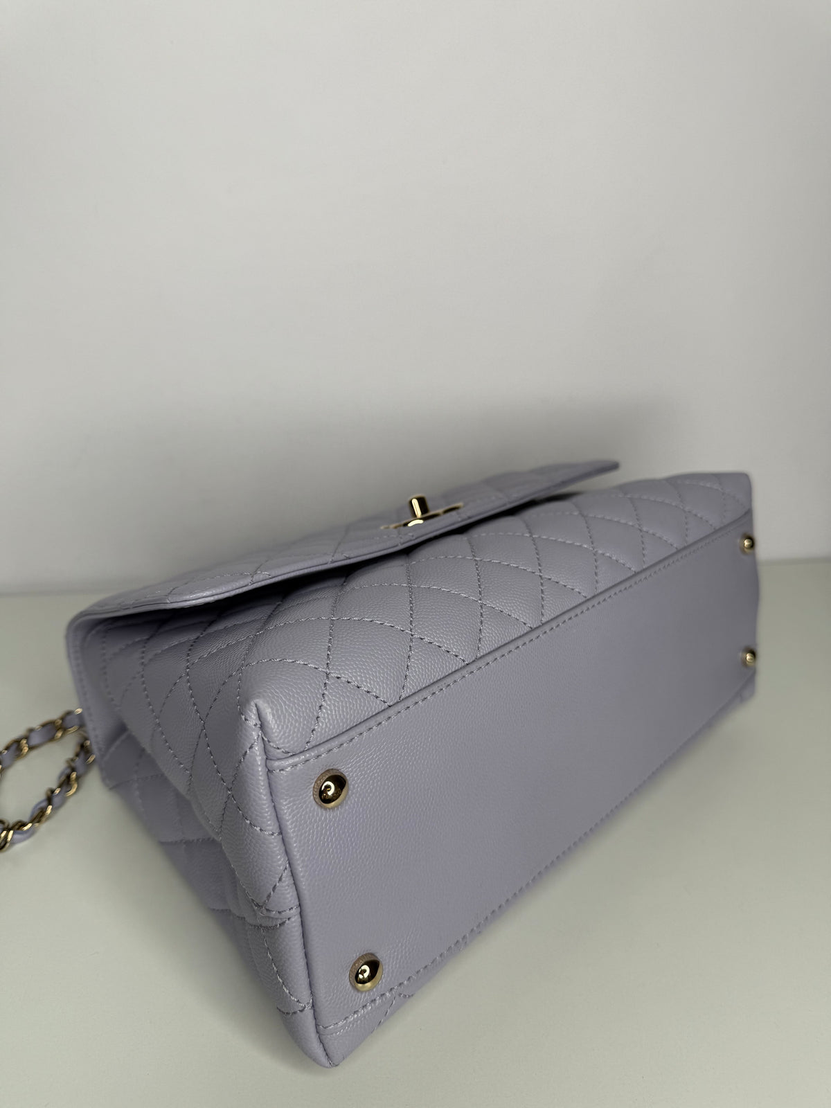 Chanel Caviar Quilted Small Coco Handle Flap Light Purple