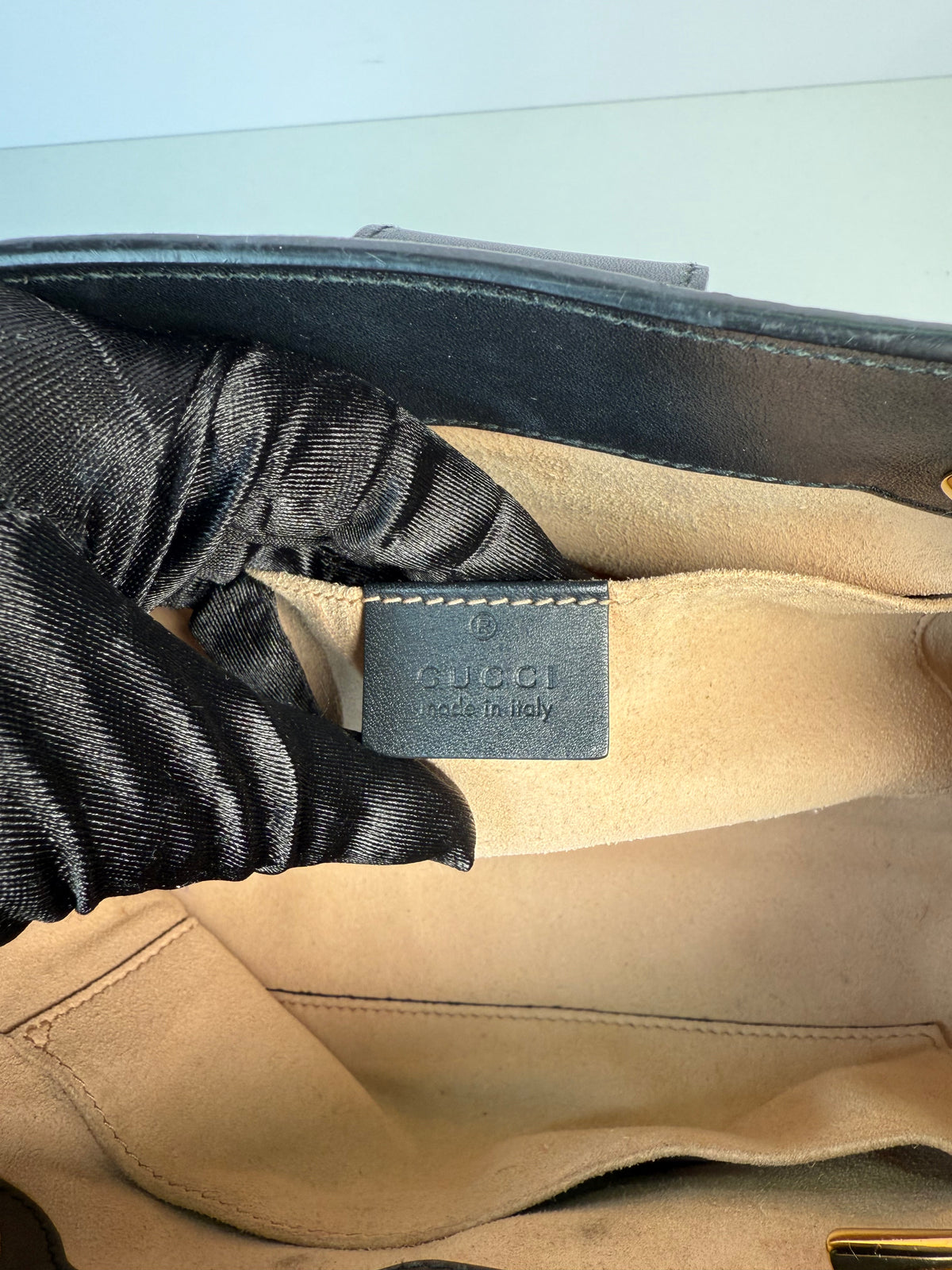 Gucci Neutral Padlock GG Supreme Canvas With Gold Bees Print