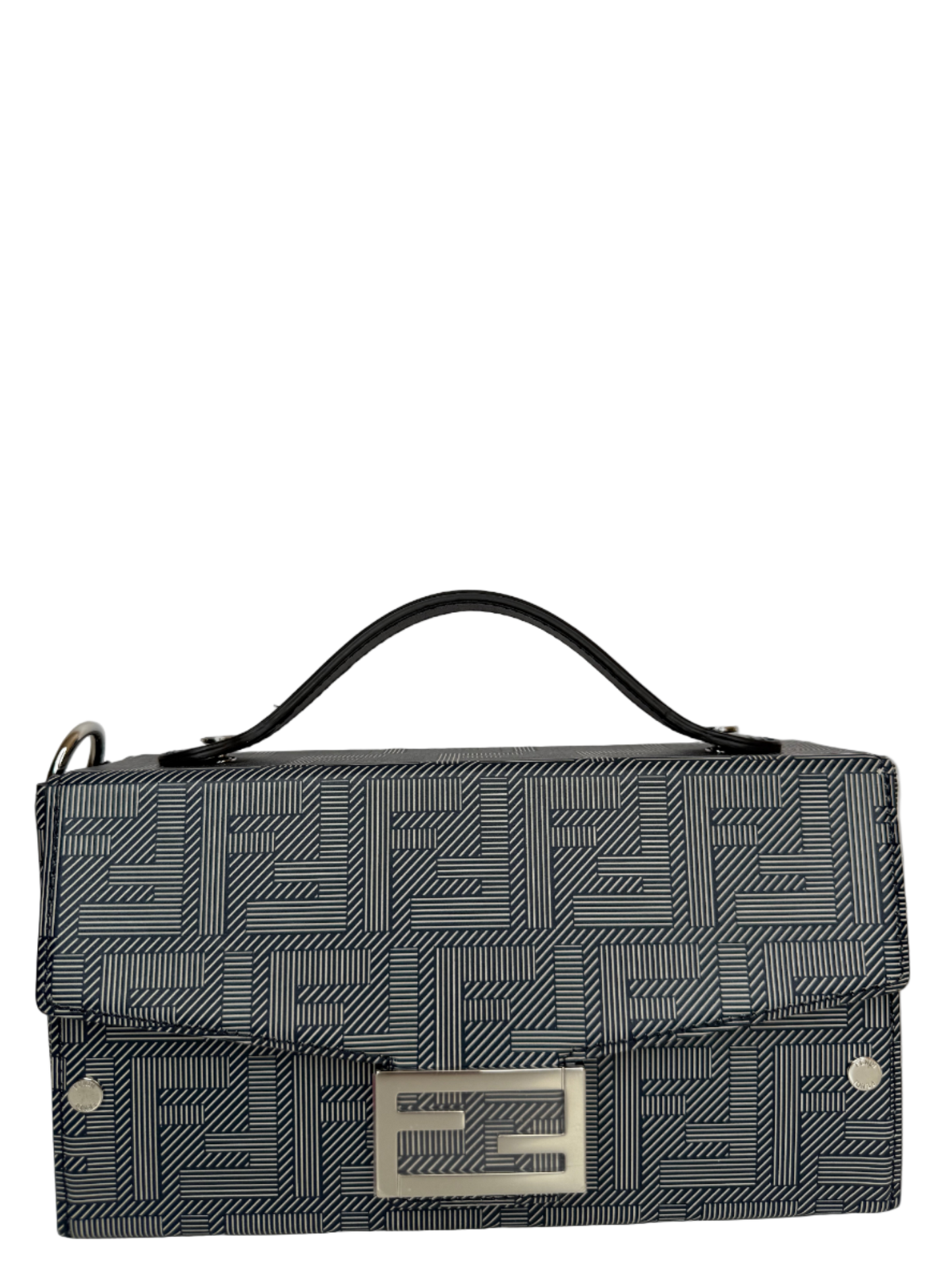 Fendi Baguette Soft Trunk Messenger Bag Blue