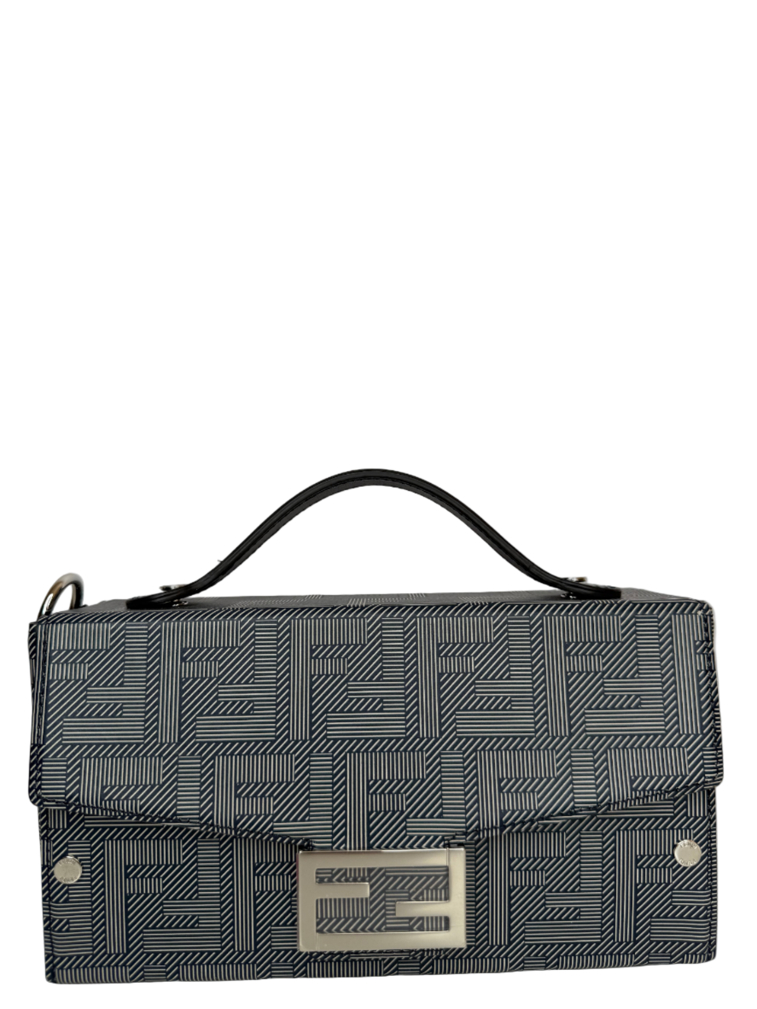 Fendi Baguette Soft Trunk Messenger Bag Blue