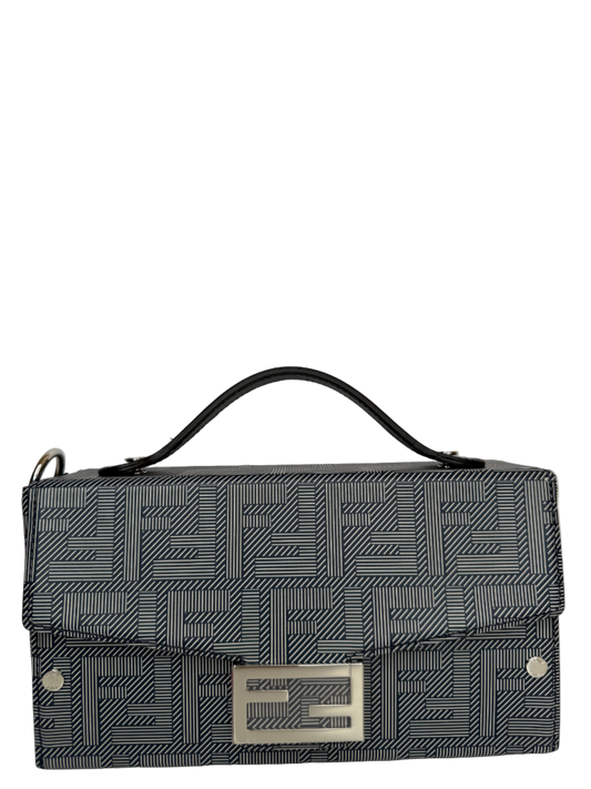 Fendi Baguette Soft Trunk Messenger Bag Blue