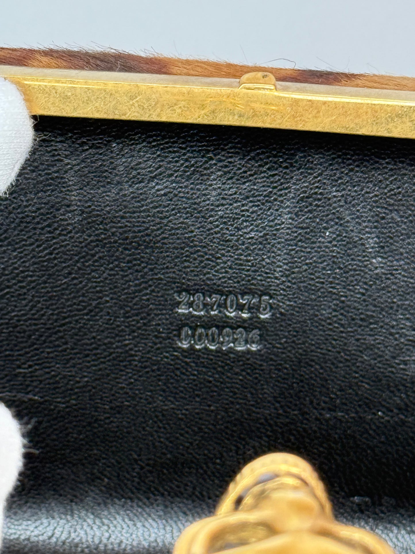 Alexander McQueen Leopard Print Calf Hair Skull Box Clutch